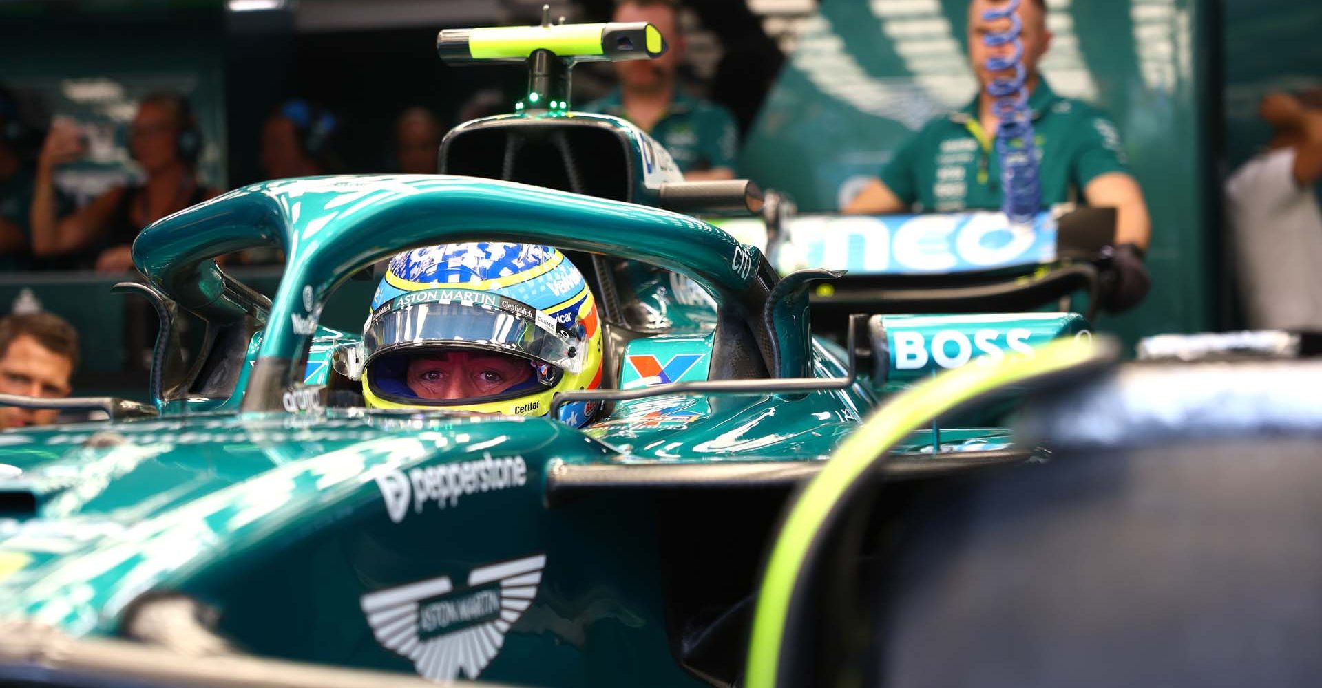 SINGAPORE, SINGAPORE - OCTOBER 03: Fernando Alonso of Spain and Aston Martin F1 Team prepares to drive prior to practice ahead of the F1 Grand Prix of Singapore at Marina Bay Street Circuit on October 03, 2025 in Singapore, Singapore. (Photo by Zak Mauger/LAT Images)
2238922080
Colour Image, Horizontal, sport, motorsport, formula one racing, bestof, topix
