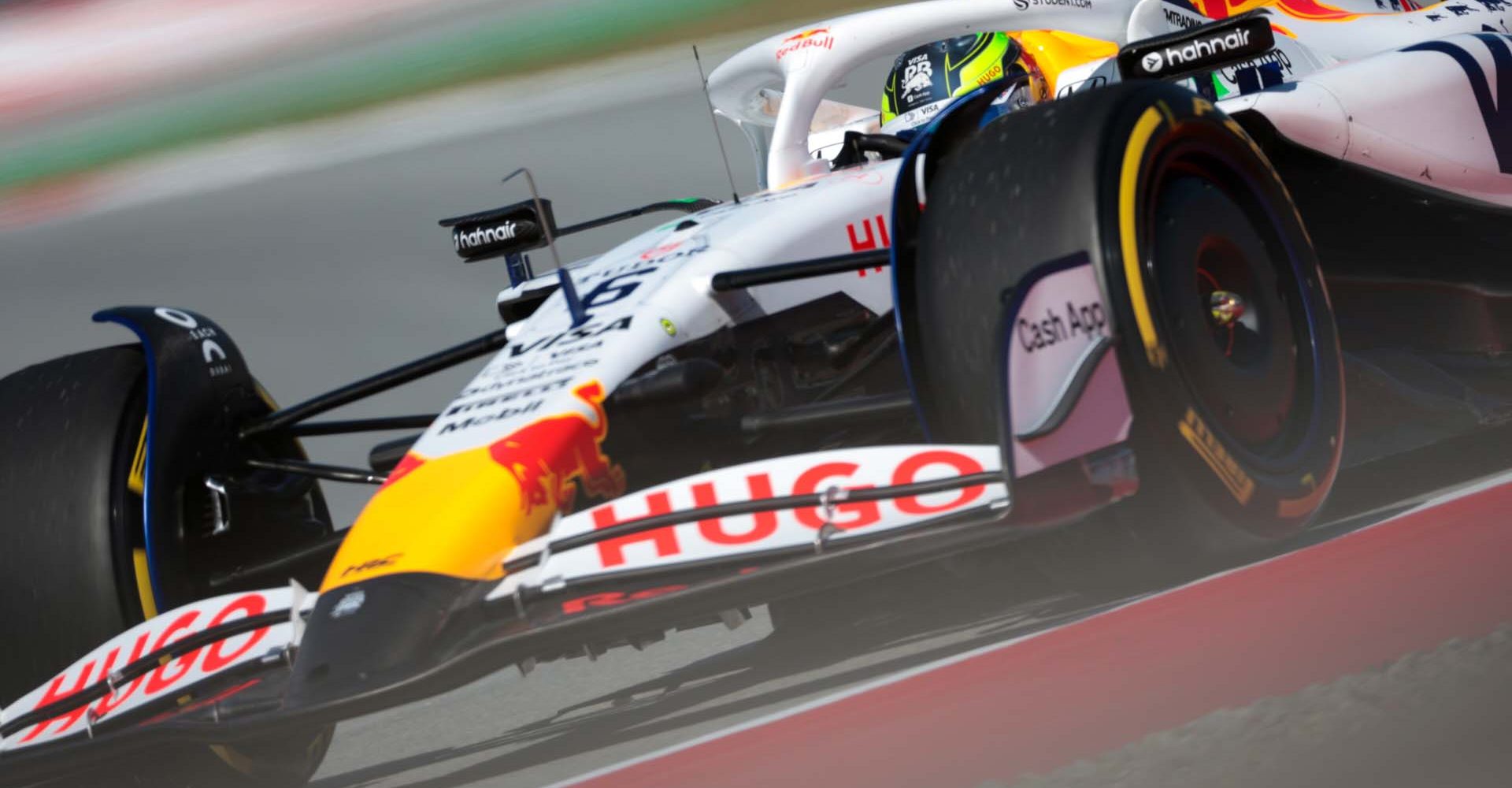 BARCELONA, SPAIN - MAY 30: Isack Hadjar of France driving the (6) Visa Cash App Racing Bulls VCARB 02 on track during practice ahead of the F1 Grand Prix of Spain at Circuit de Barcelona-Catalunya on May 30, 2025 in Barcelona, Spain. (Photo by Mark Thompson/Getty Images) // Getty Images / Red Bull Content Pool // SI202505302199 // Usage for editorial use only //