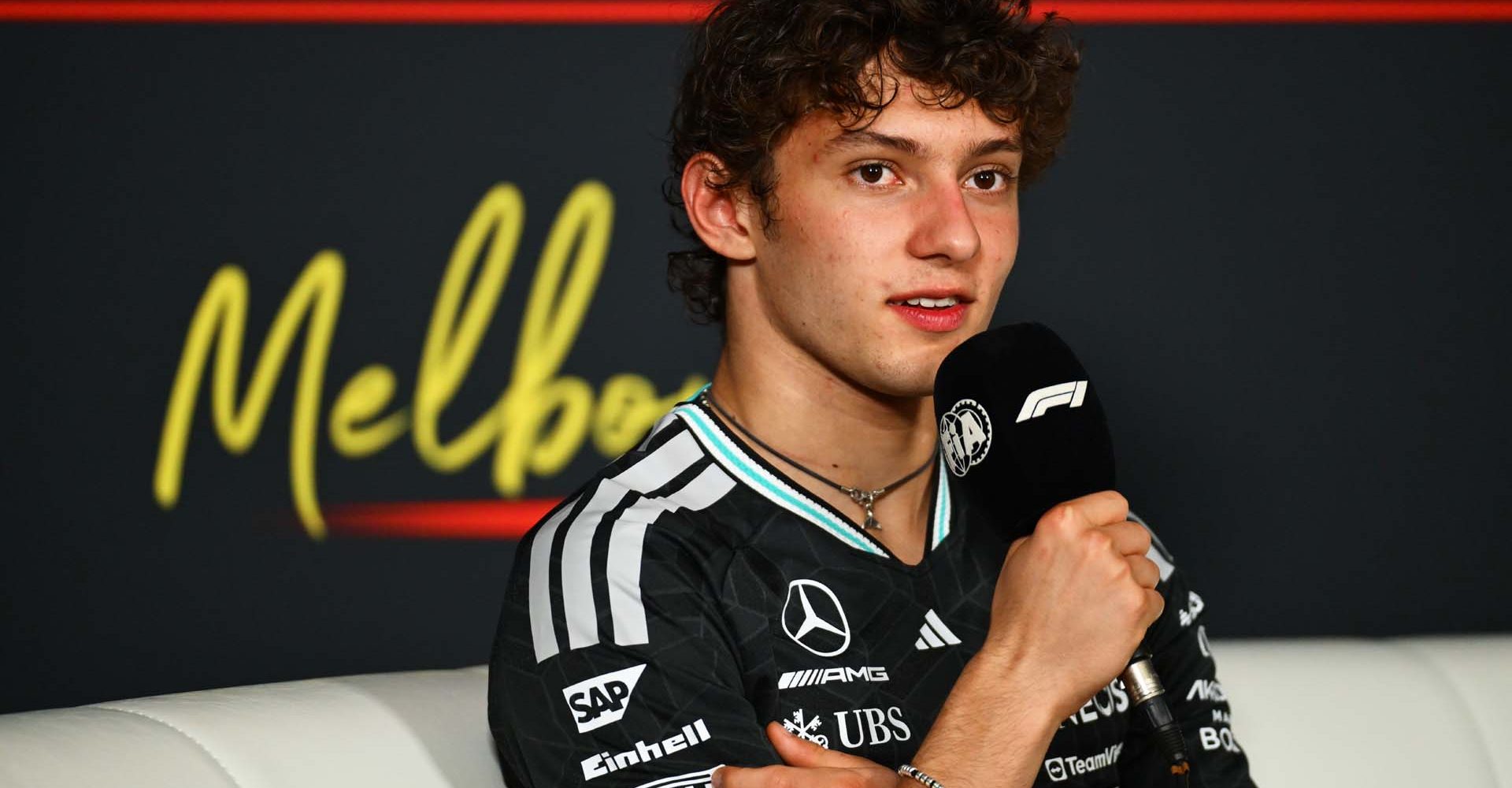 Australian Grand Prix, Sunday, Getty Images MELBOURNE, AUSTRALIA - MARCH 08: Second placed Andrea Kimi Antonelli of Italy and Mercedes AMG Petronas F1 Team in the Drivers Press Conference during the F1 Grand Prix of Australia at Albert Park Grand Prix Circuit on March 08, 2026 in Melbourne, Australia. (Photo by Quinn Rooney/Getty Images)