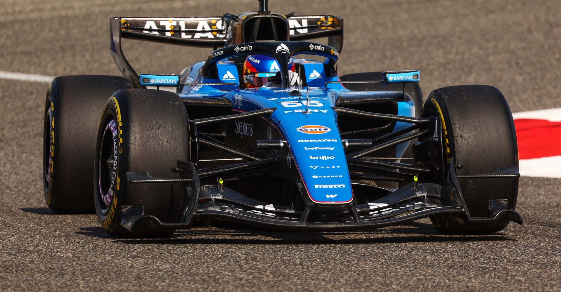 BAHRAIN, BAHRAIN - FEBRUARY 11: Carlos Sainz of Spain driving the (55) Williams FW48 Mercedes on track during day one of F1 Testing at Bahrain International Circuit on February 11, 2026 in Bahrain, Bahrain. (Photo by Joe Portlock/Getty Images)
