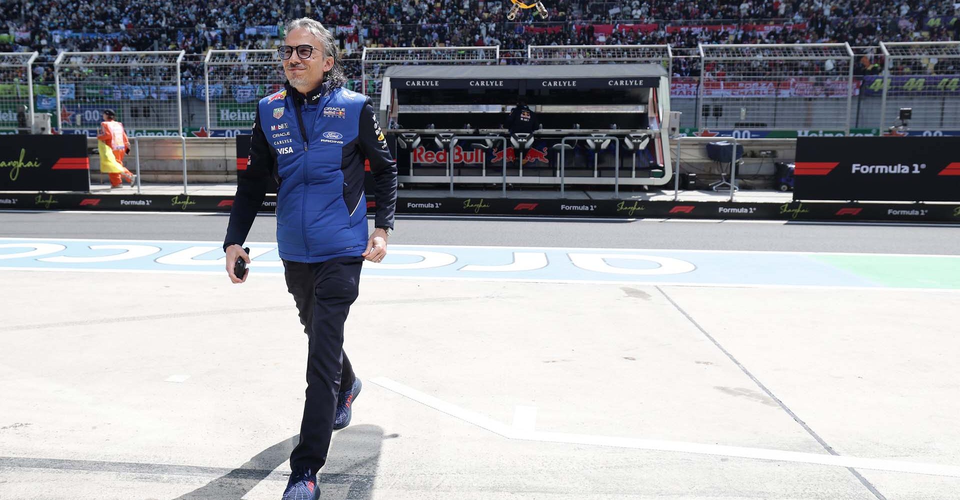 SHANGHAI, CHINA - MARCH 13: Laurent Mekies, Team Principal of Oracle Red Bull Racing in the Pitlane during practice ahead of the F1 Grand Prix of China at Shanghai International Circuit on March 13, 2026 in Shanghai, China. (Photo by Mark Thompson/Getty Images) // Getty Images / Red Bull Content Pool // SI202603130309 // Usage for editorial use only //