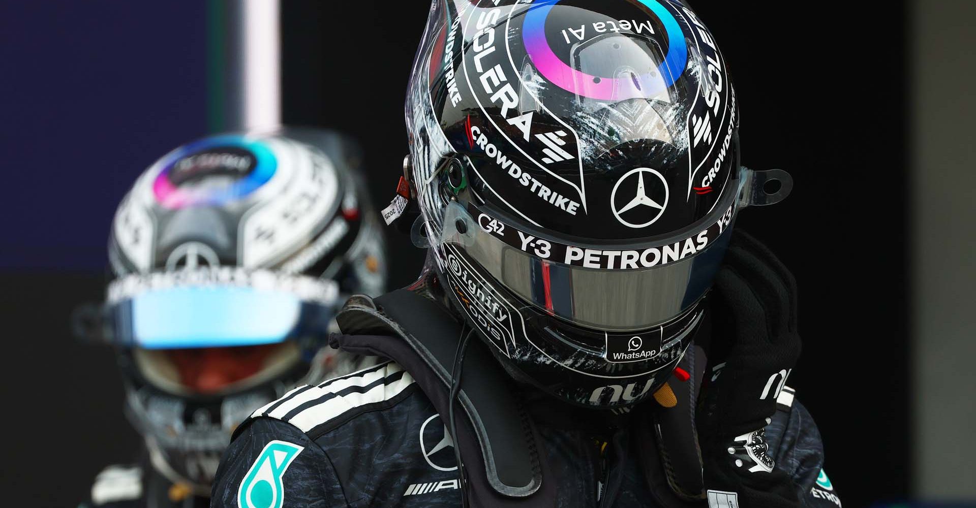 Japanese Grand Prix, Saturday, Getty Images SUZUKA, JAPAN - MARCH 28: Second placed qualifier George Russell of Great Britain and Mercedes AMG Petronas F1 Team in parc ferme during qualifying ahead of the F1 Grand Prix of Japan at Suzuka Circuit on March 28, 2026 in Suzuka, Japan. (Photo by Sam Bloxham/LAT Images)