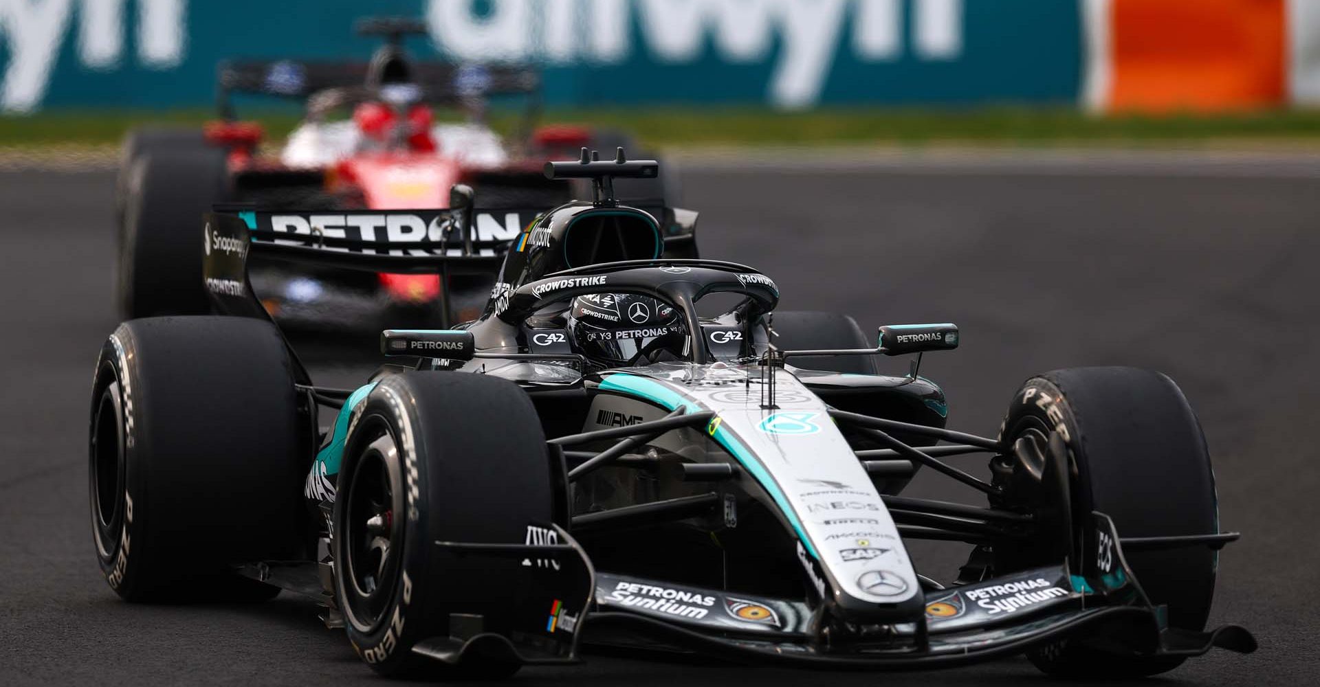 Japanese Grand Prix, Sunday, Getty Images SUZUKA, JAPAN - MARCH 29: George Russell of Great Britain driving the (63) Mercedes AMG Petronas F1 Team W17 on track during the F1 Grand Prix of Japan at Suzuka Circuit on March 29, 2026 in Suzuka, Japan. (Photo by Simon Galloway/LAT Images)