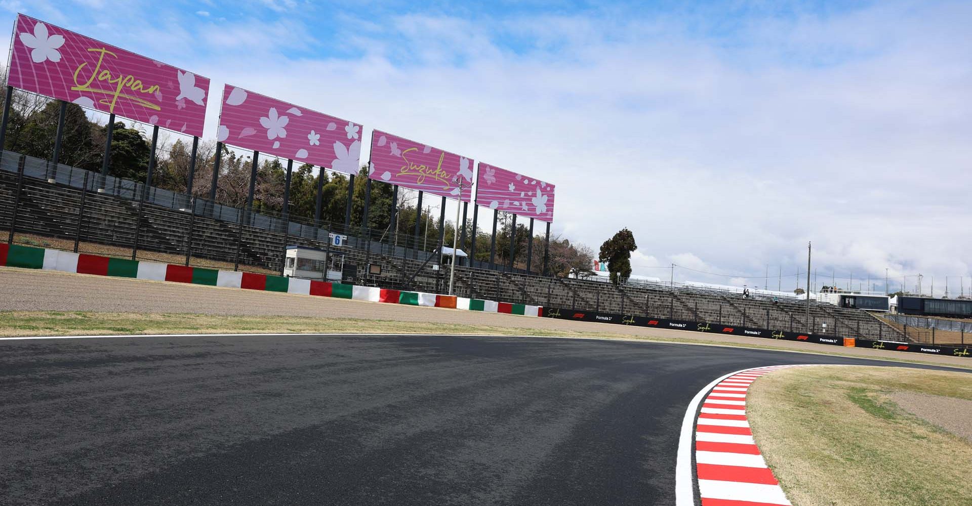 SUZUKA, JAPAN - MARCH 26: Suzuka circuit trackside branding during previews ahead of the F1 Grand Prix of Japan at Suzuka Circuit on March 26, 2026 in Suzuka, Japan. (Photo by Steven Tee/LAT Images)