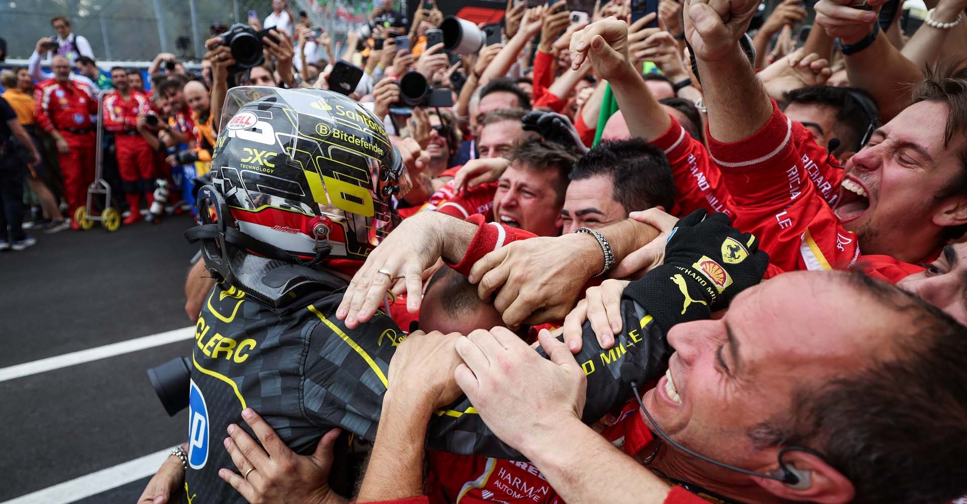 LECLERC Charles (mco), Scuderia Ferrari SF-24, portrait during the Formula 1 Pirelli Gran Premio d’Italia 2024, Italian Grand Prix 2024, 16th round of the 2024 Formula One World Championship from August 30 to September 1, 2024 on the Autodromo Nazionale Monza, in Monza, Italy - Photo Florent Gooden / DPPI