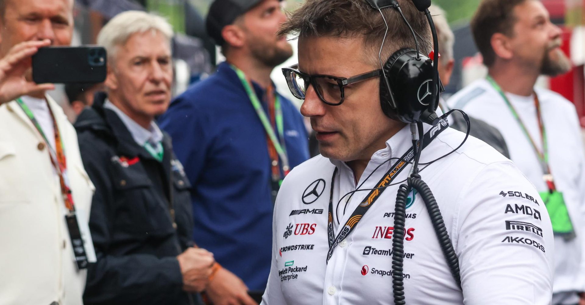 Peter Bonnington, race engineer of car 44 at Mercedes