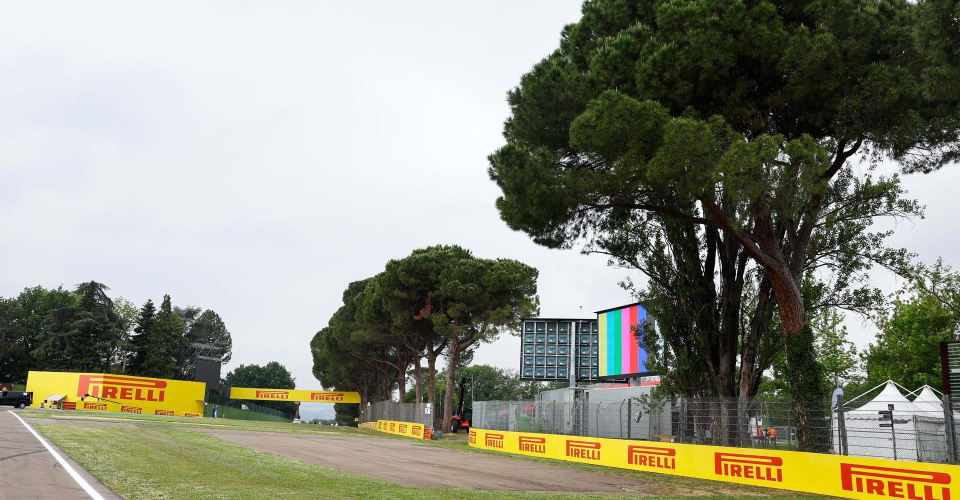 AUTODROMO INTERNAZIONALE ENZO E DINO FERRARI, ITALY - MAY 16: Circuit detail and Pirelli trackside branding during the Emilia Romagna GP at Autodromo Internazionale Enzo e Dino Ferrari on Thursday May 16, 2024 in imola, Italy. (Photo by Steven Tee / LAT Images)