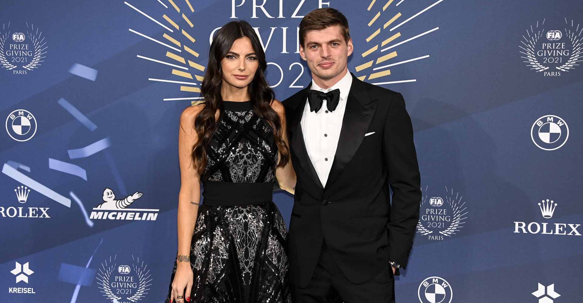 Verstappen Max (nld), Winner of the FIA Formula One World Championship for Drivers, portrait with his girlfriend Kelly during the 2021 FIA Prize Giving Ceremony, at the Carrousel du Louvre, on December 16 in Paris, France - Photo Federico Pestellini / DPPI