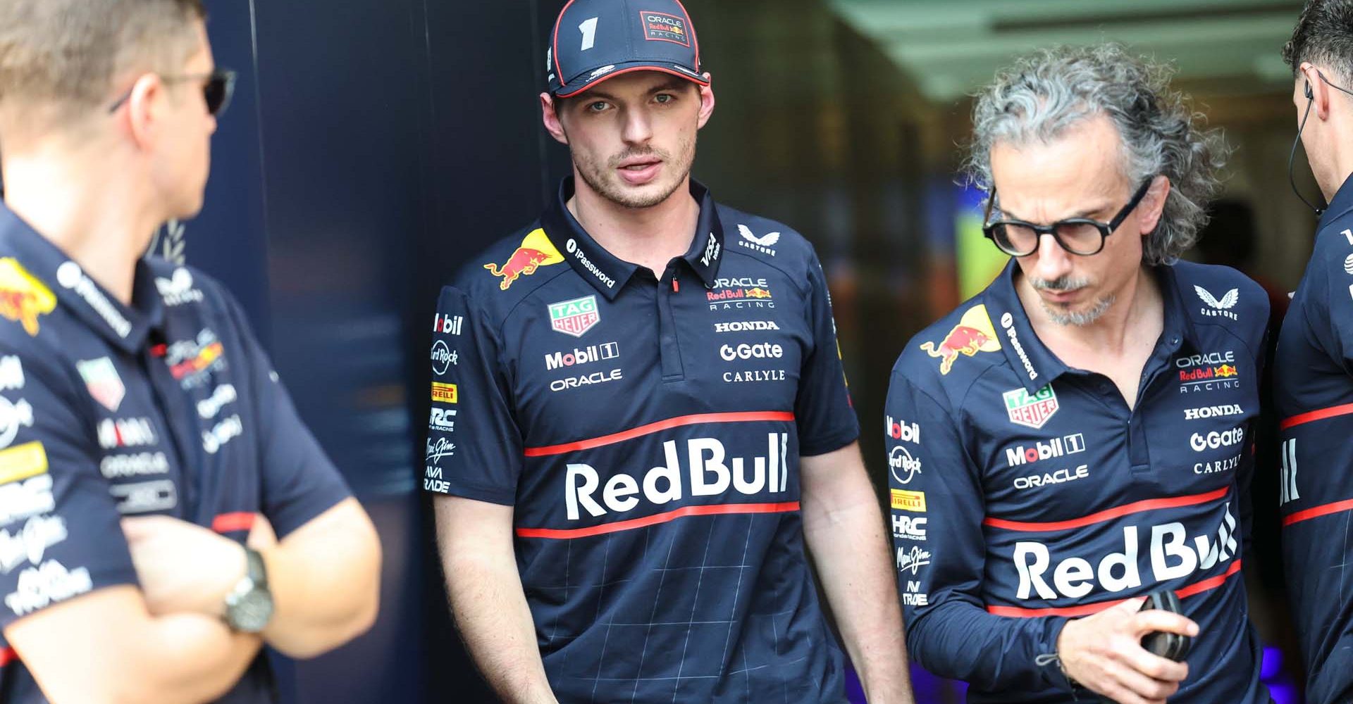 Max Verstappen (Red Bull) and Laurent Mekies