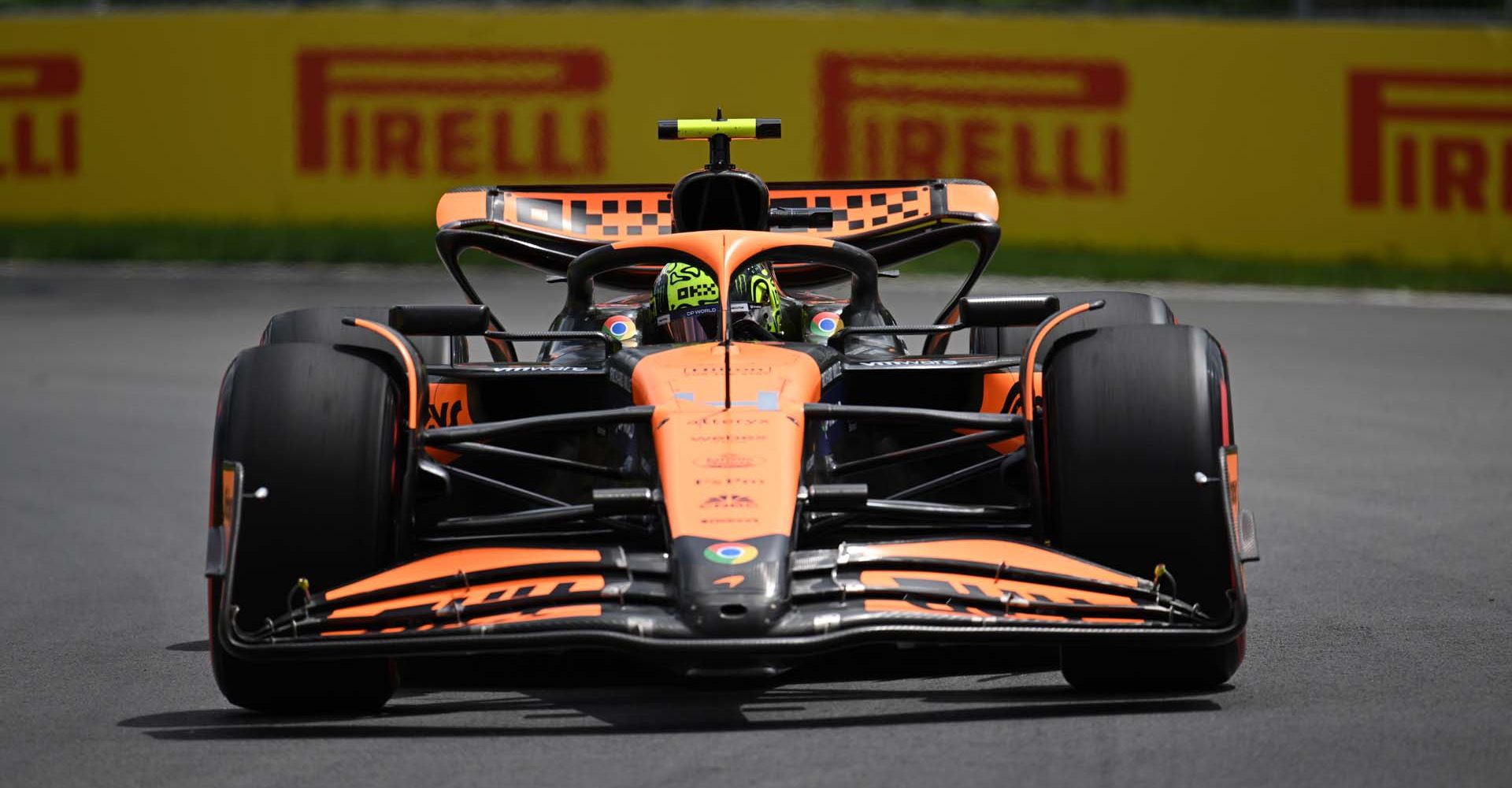 CIRCUIT GILLES-VILLENEUVE, CANADA - JUNE 08: Lando Norris, McLaren MCL38 during the Canadian GP at Circuit Gilles-Villeneuve on Saturday June 08, 2024 in Montreal, Canada. (Photo by Sam Bagnall / LAT Images)