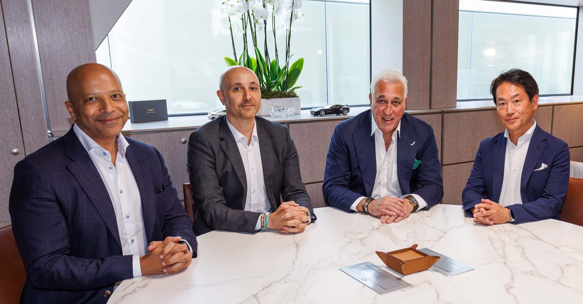 Aston Martin, Yasser Mufti, Aramco Executive Vice President of Products & Customers, Jamal Muashsher, CEO, Valvoline Global, Lawrence Stroll, Executive Chairman, Aston Martin Aramco Formula One® Team, Koji Watanabe, President, Honda Racing Corporation