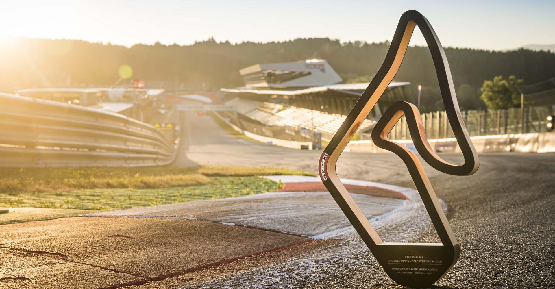 The Niki Lauda Trophy seen at the new Niki Lauda Corner during the FIA Formula One World Championship 2019 in Spielberg, Austria on June 29, 2019 // Philip Platzer/Red Bull Content Pool // AP-1ZT6KZ4KH1W11 // Usage for editorial use only // Please go to www.redbullcontentpool.com for further information. //