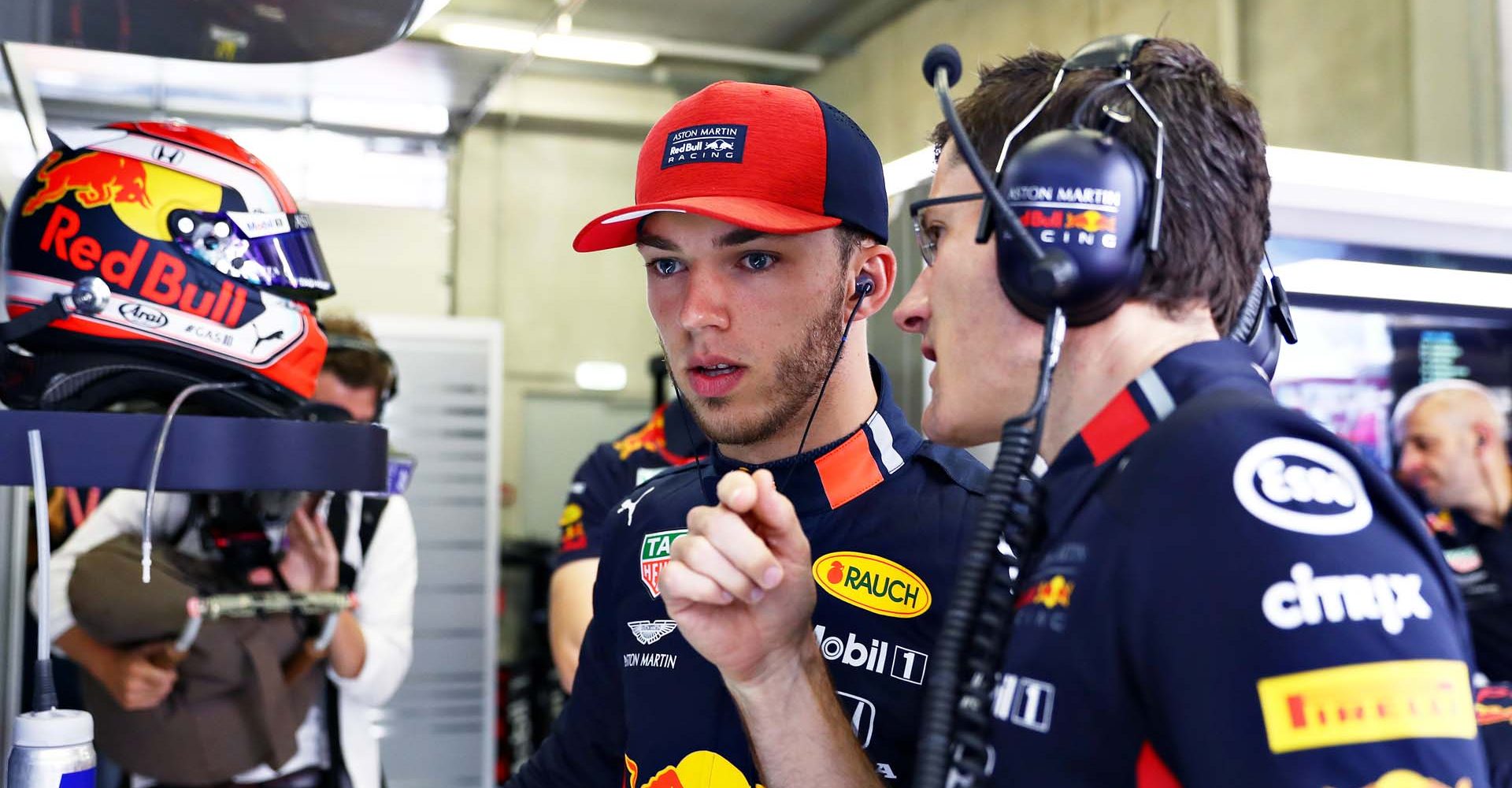 SPIELBERG, AUSTRIA - JUNE 29: Pierre Gasly of France and Red Bull Racing prepares to drive in the garage during qualifying for the F1 Grand Prix of Austria at Red Bull Ring on June 29, 2019 in Spielberg, Austria. (Photo by Mark Thompson/Getty Images) // Getty Images / Red Bull Content Pool  // AP-1ZSYMNEGN2111 // Usage for editorial use only // Please go to www.redbullcontentpool.com for further information. //