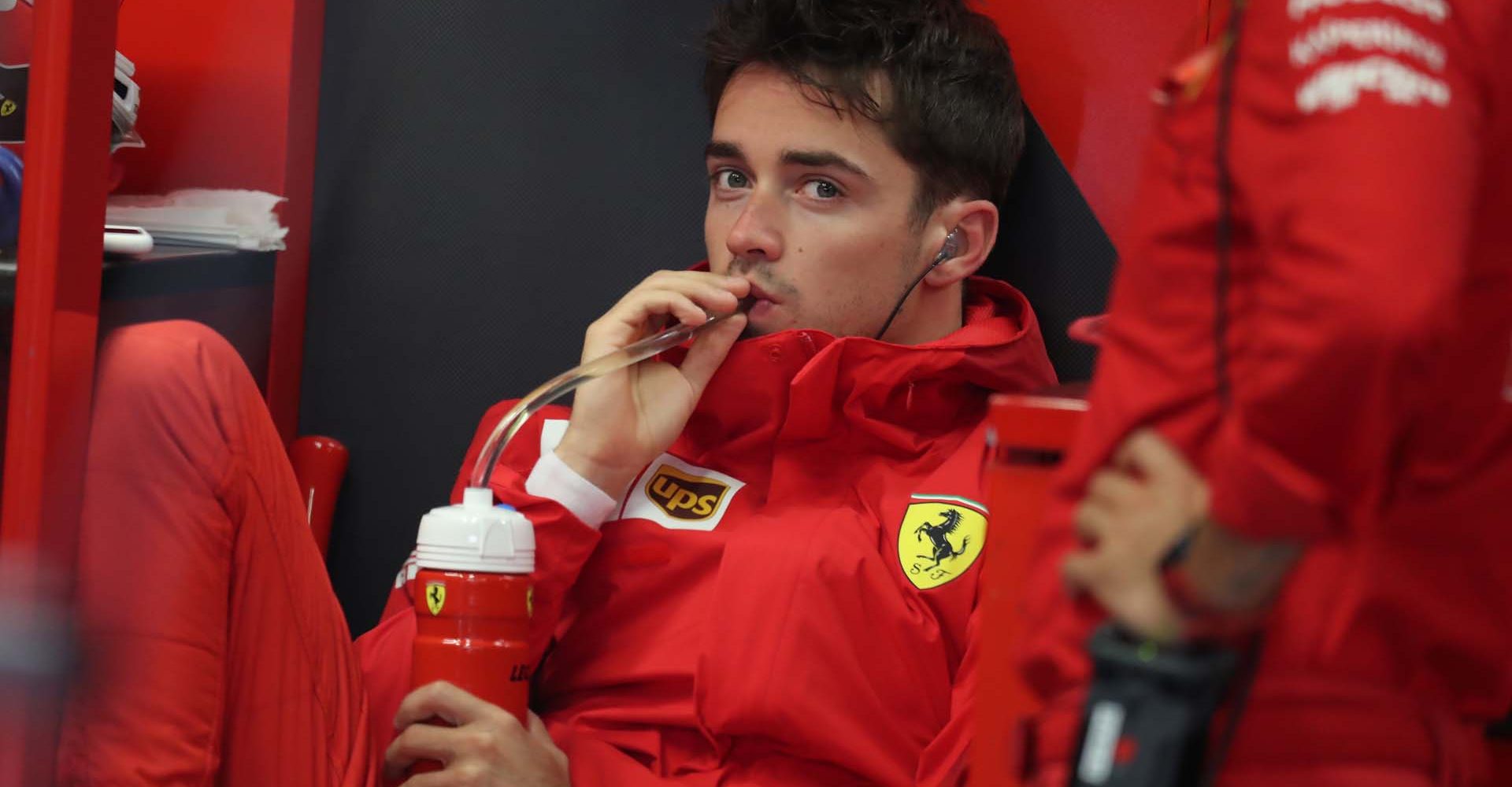 Italy, Italian Grand Prix 2019, Monza,  Charles Leclerc, Ferrari, drink