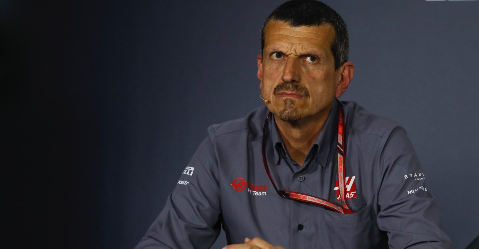 Guenther Steiner (ITA) Haas F1 Team Principal in the Press Conference at Formula One World Championship, Rd2, Bahrain Grand Prix, Practice, Bahrain International Circuit, Sakhir, Bahrain, Friday 6 April 2018.