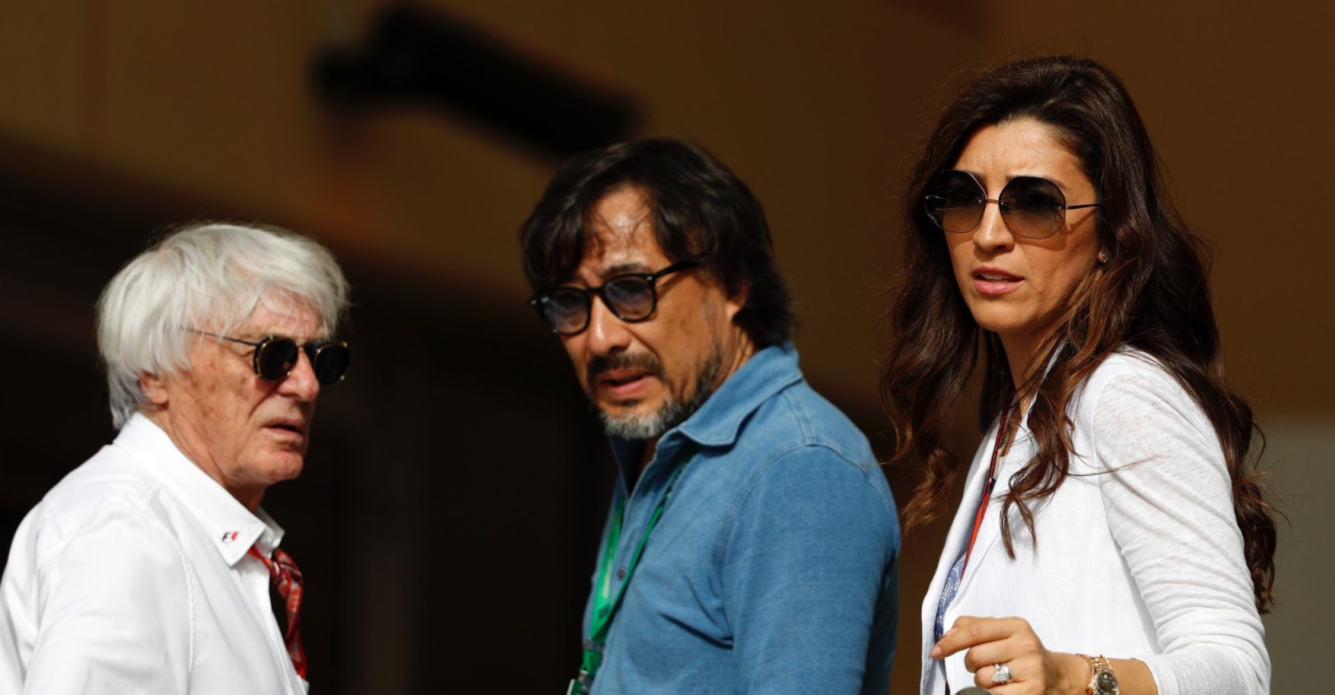 Bernie Ecclestone (GBR) and Fabiana Ecclestone (BRA) at Formula One World Championship, Rd2, Bahrain Grand Prix, Race, Bahrain International Circuit, Sakhir, Bahrain, Sunday 8 April 2018.