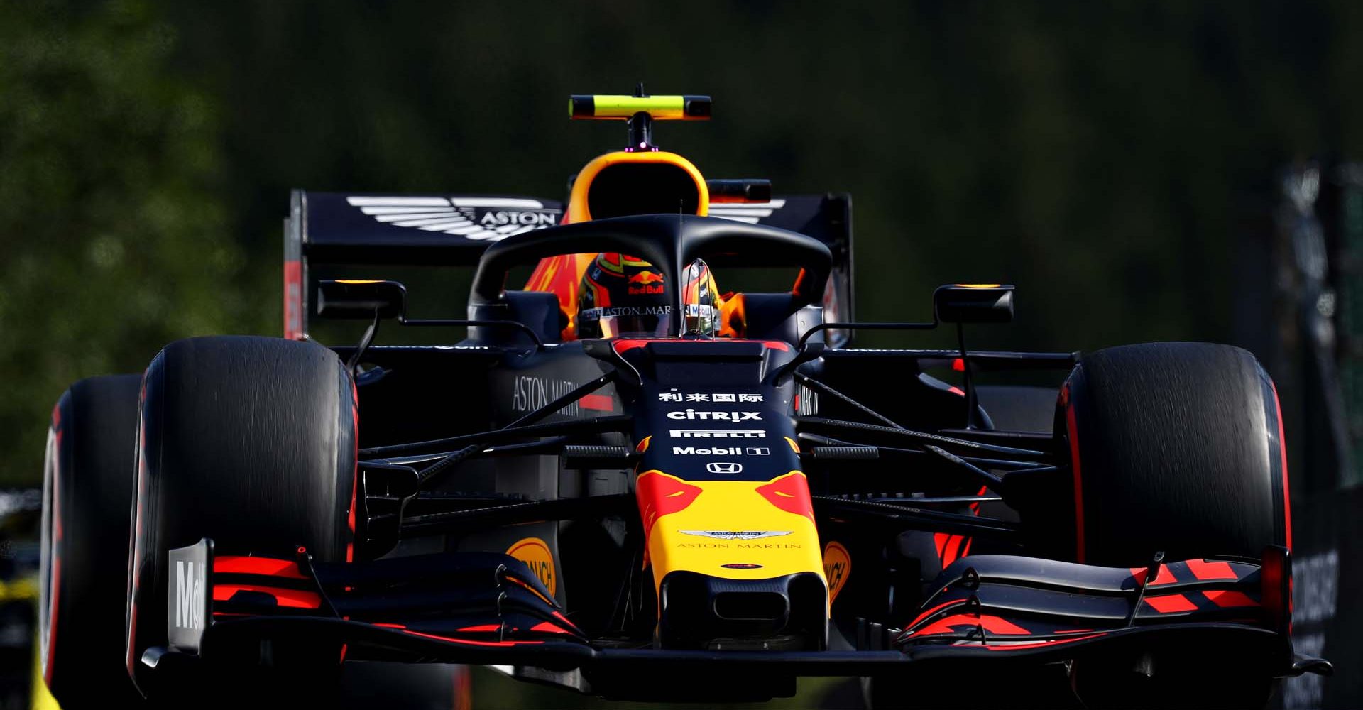 SPA, BELGIUM - AUGUST 31: Alexander Albon of Thailand driving the (23) Aston Martin Red Bull Racing RB15 on track during qualifying for the F1 Grand Prix of Belgium at Circuit de Spa-Francorchamps on August 31, 2019 in Spa, Belgium. (Photo by Mark Thompson/Getty Images) // Getty Images / Red Bull Content Pool  // AP-21E8SH9EW2111 // Usage for editorial use only //