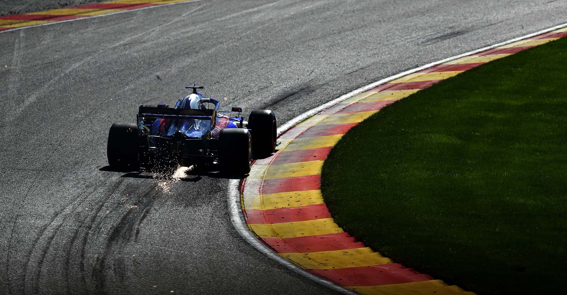 SPA, BELGIUM - AUGUST 31: Daniil Kvyat driving the (26) Scuderia Toro Rosso STR14 Honda on track during final practice for the F1 Grand Prix of Belgium at Circuit de Spa-Francorchamps on August 31, 2019 in Spa, Belgium. (Photo by Dean Mouhtaropoulos/Getty Images) // Getty Images / Red Bull Content Pool  // AP-21E75C6P12111 // Usage for editorial use only //