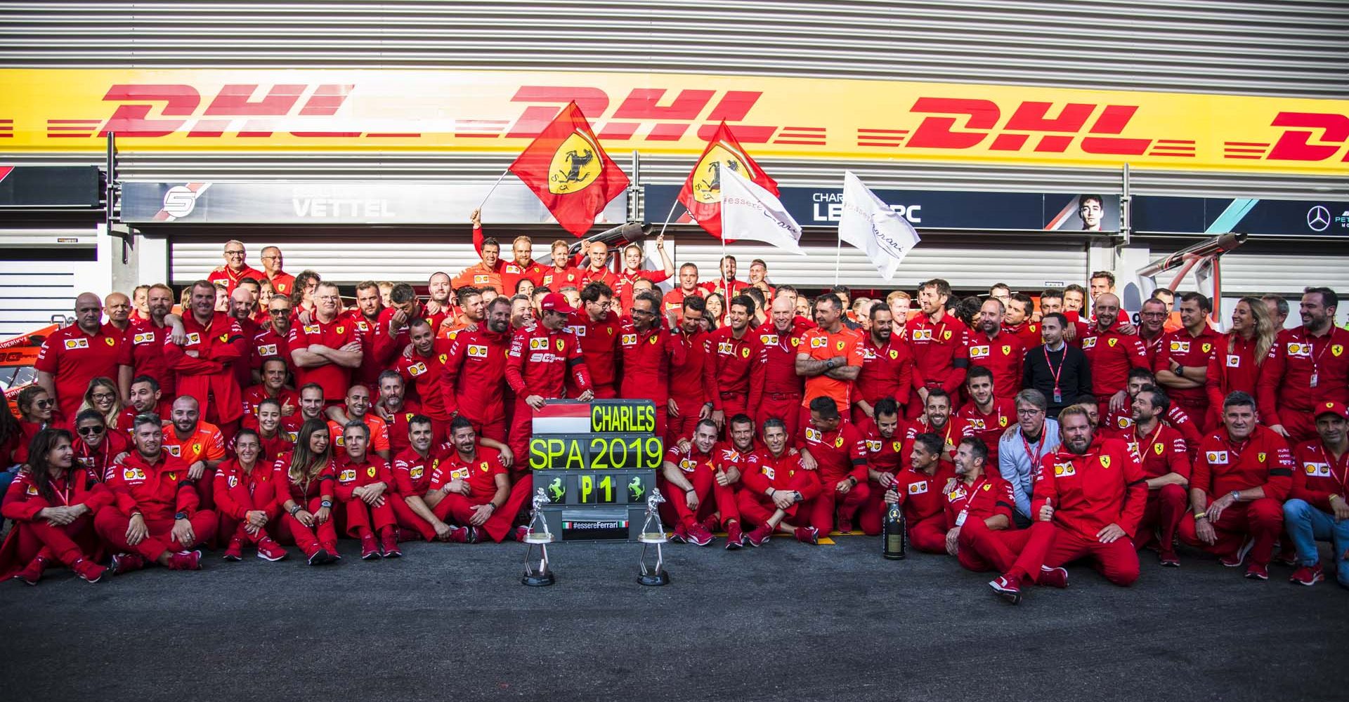 Ferrari team photo, Belgium, Spa-Francorchamps, 2019