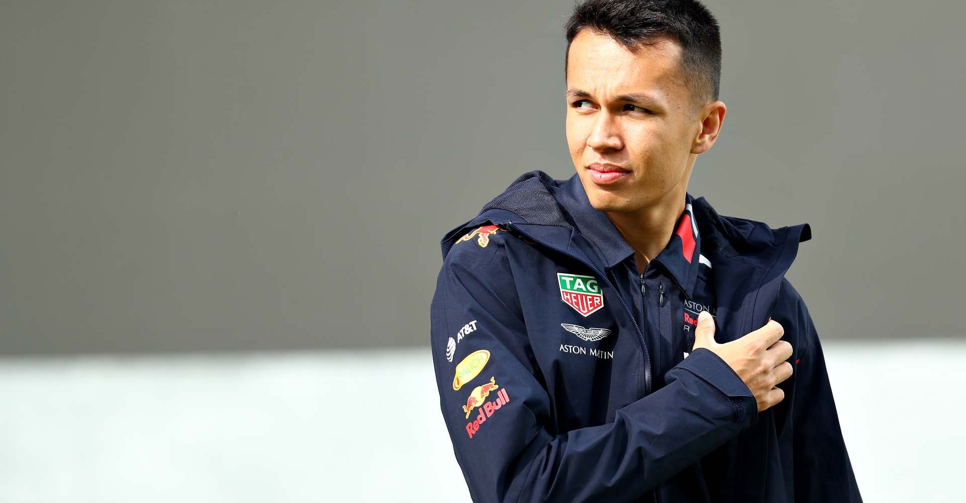 SPA, BELGIUM - AUGUST 29: Alexander Albon of Thailand and Red Bull Racing arrives at the circuit during previews ahead of the F1 Grand Prix of Belgium at Circuit de Spa-Francorchamps on August 29, 2019 in Spa, Belgium. (Photo by Dean Mouhtaropoulos/Getty Images) // Getty Images / Red Bull Content Pool  // AP-21DHZAQAW2111 // Usage for editorial use only //