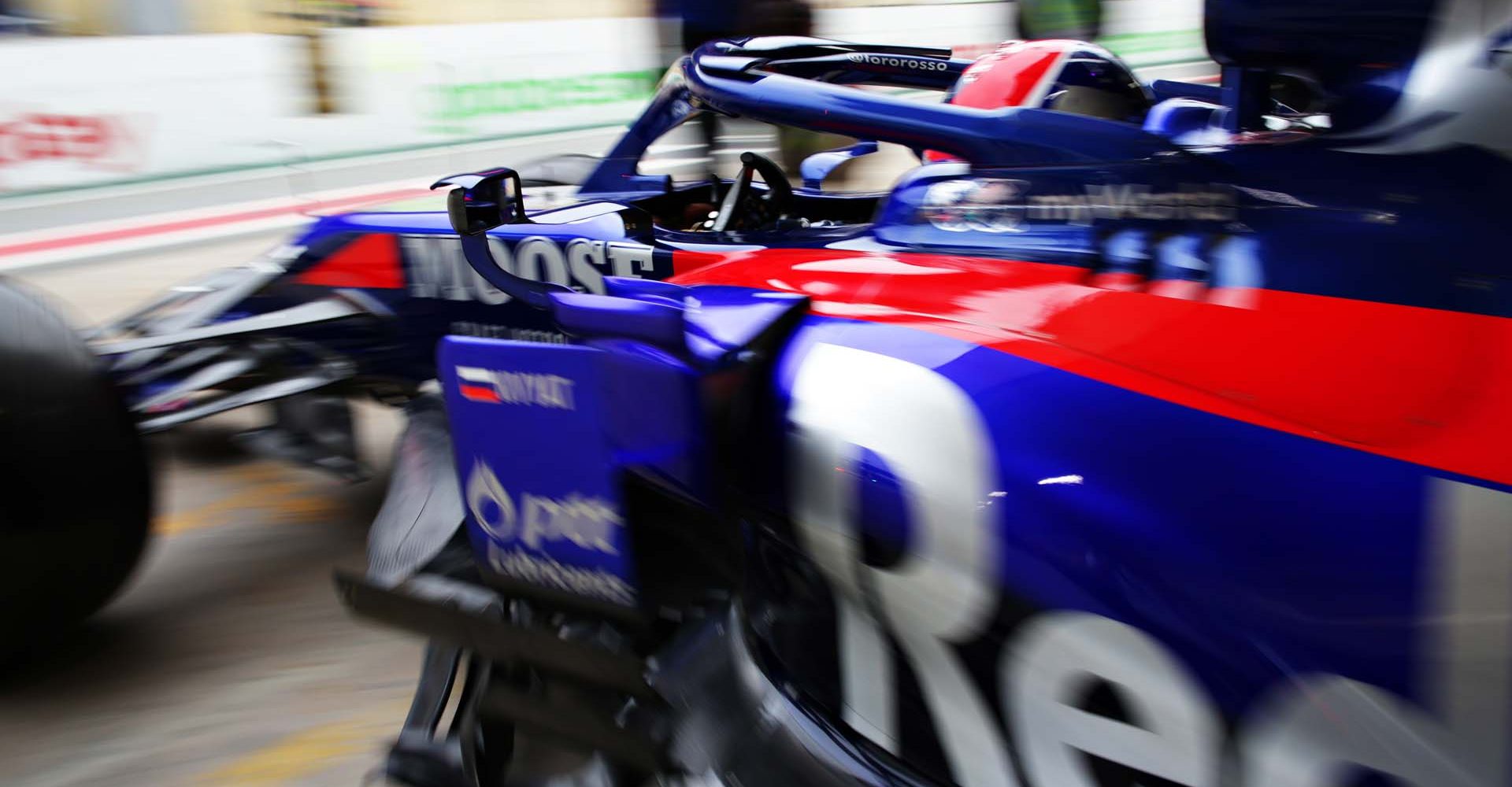 SAO PAULO, BRAZIL - NOVEMBER 15: Daniil Kvyat driving the (26) Scuderia Toro Rosso STR14 Honda leaves the garage during practice for the F1 Grand Prix of Brazil at Autodromo Jose Carlos Pace on November 15, 2019 in Sao Paulo, Brazil. (Photo by Peter Fox/Getty Images) // Getty Images / Red Bull Content Pool  // AP-226RTNGE92111 // Usage for editorial use only //