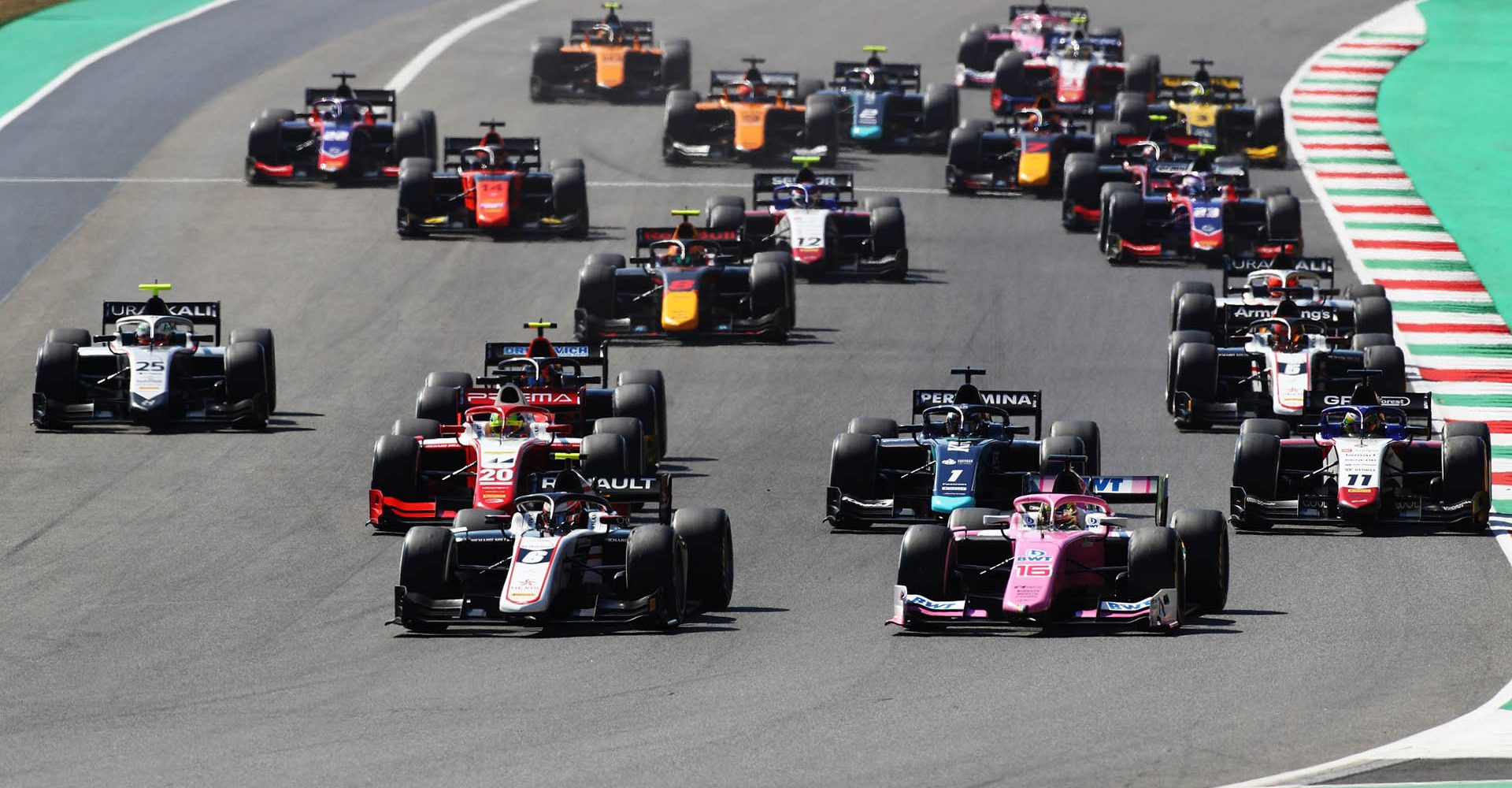 SCARPERIA, ITALY - SEPTEMBER 13: <> during the Formula 2 Championship Sprint Race at Mugello Circuit on September 13, 2020 in Scarperia, Italy. (Photo by Mark Thompson/Getty Images)