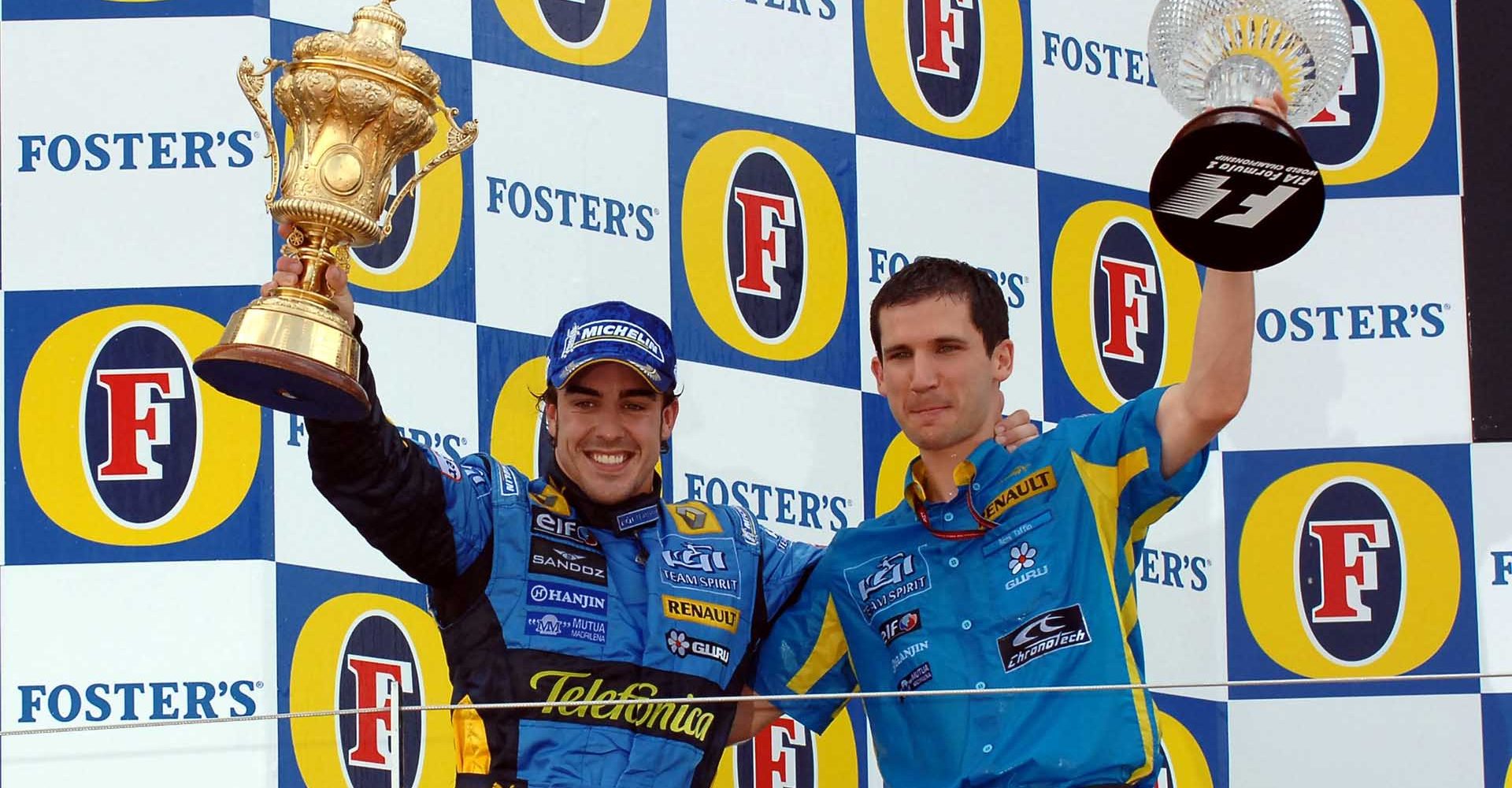 PODIUM - AMBIANCE Fernando Alonso Remi Taffin Renault