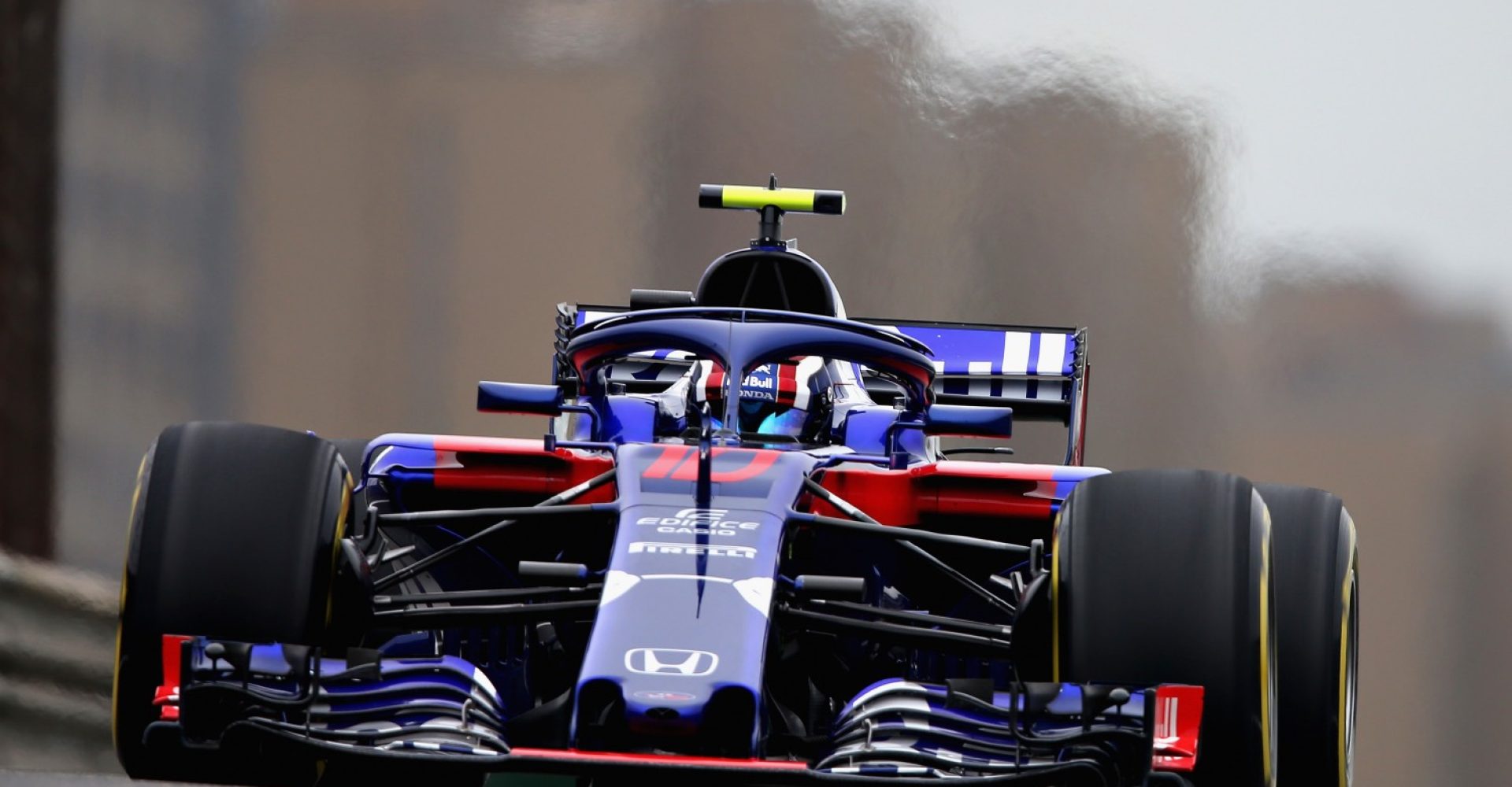 SHANGHAI, CHINA - APRIL 13: Pierre Gasly of France and Scuderia Toro Rosso driving the (10) Scuderia Toro Rosso STR13 Honda on track during practice for the Formula One Grand Prix of China at Shanghai International Circuit on April 13, 2018 in Shanghai, China.  (Photo by Charles Coates/Getty Images)