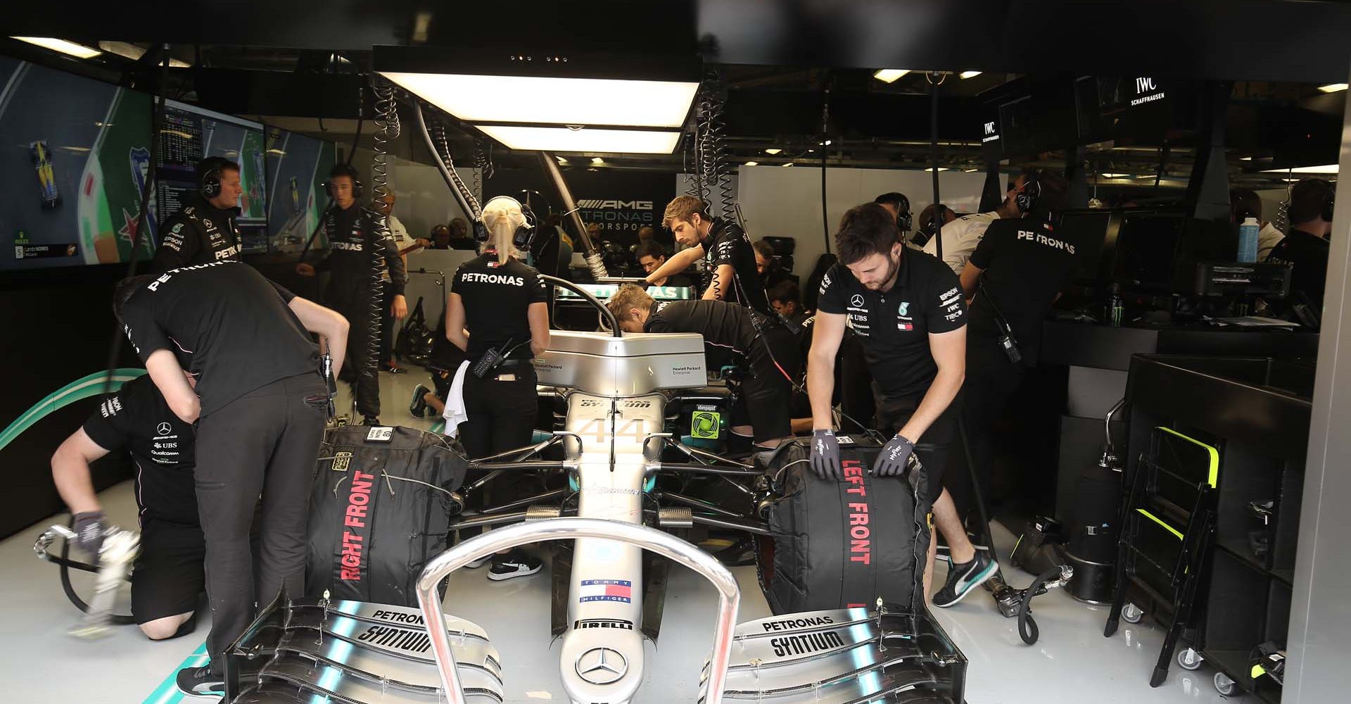 Italy, Italian Grand Prix 2019, Monza,  Lewis Hamilton Mercedes garage