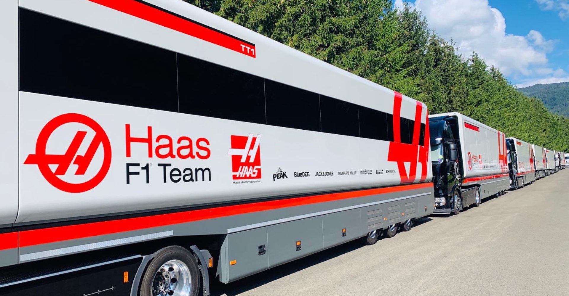 Haas F1 Team trucks