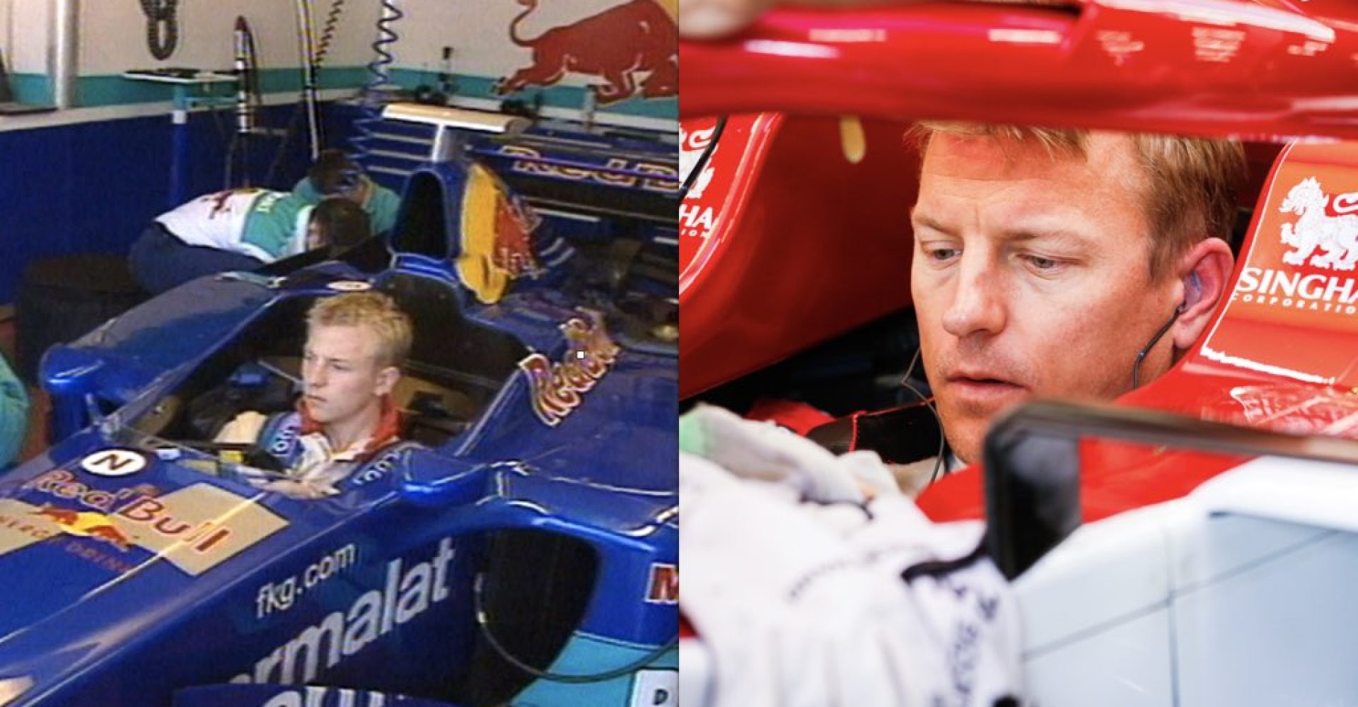 Kimi Räikkönen in 2000 and in 2020