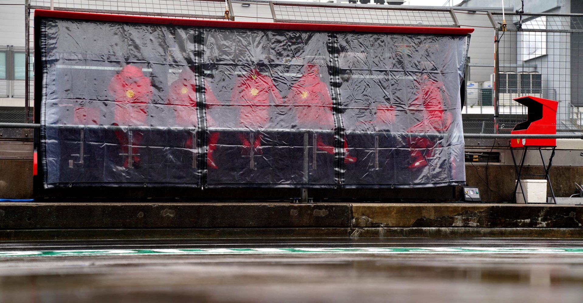 Ferrari pitwall rain