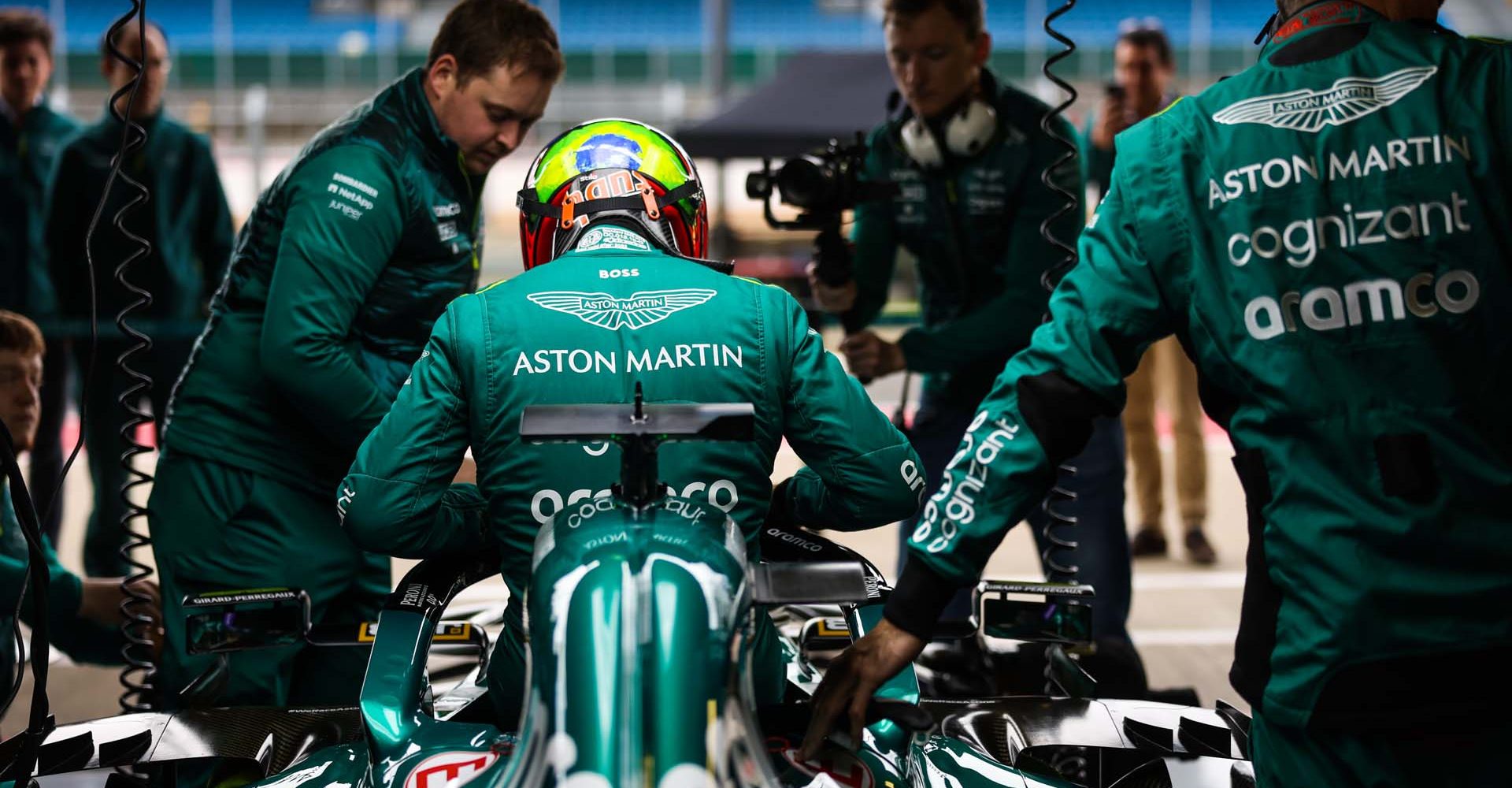 portrait, Silverstone Circuit, F12210a, F1, GP, Great Britain
Felipe Drugovich tests the Aston Martin AMR21