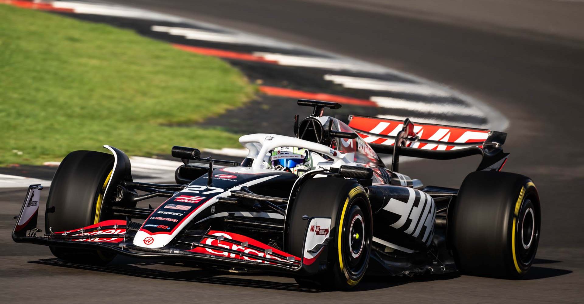 Haas F1 Team filming day, Silverstone, Nico Hulkenberg, Haas VF-24