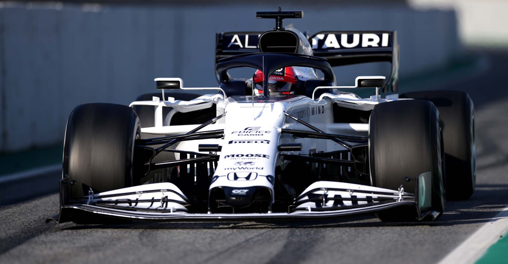 BARCELONA, SPAIN - FEBRUARY 19: Daniil Kvyat of Russia driving the (26) Scuderia AlphaTauri AT01 Honda in the Pitlane during day one of Formula 1 Winter Testing at Circuit de Barcelona-Catalunya on February 19, 2020 in Barcelona, Spain. (Photo by Peter Fox/Getty Images) // Getty Images / Red Bull Content Pool  // AP-235URBCMD1W11 // Usage for editorial use only //