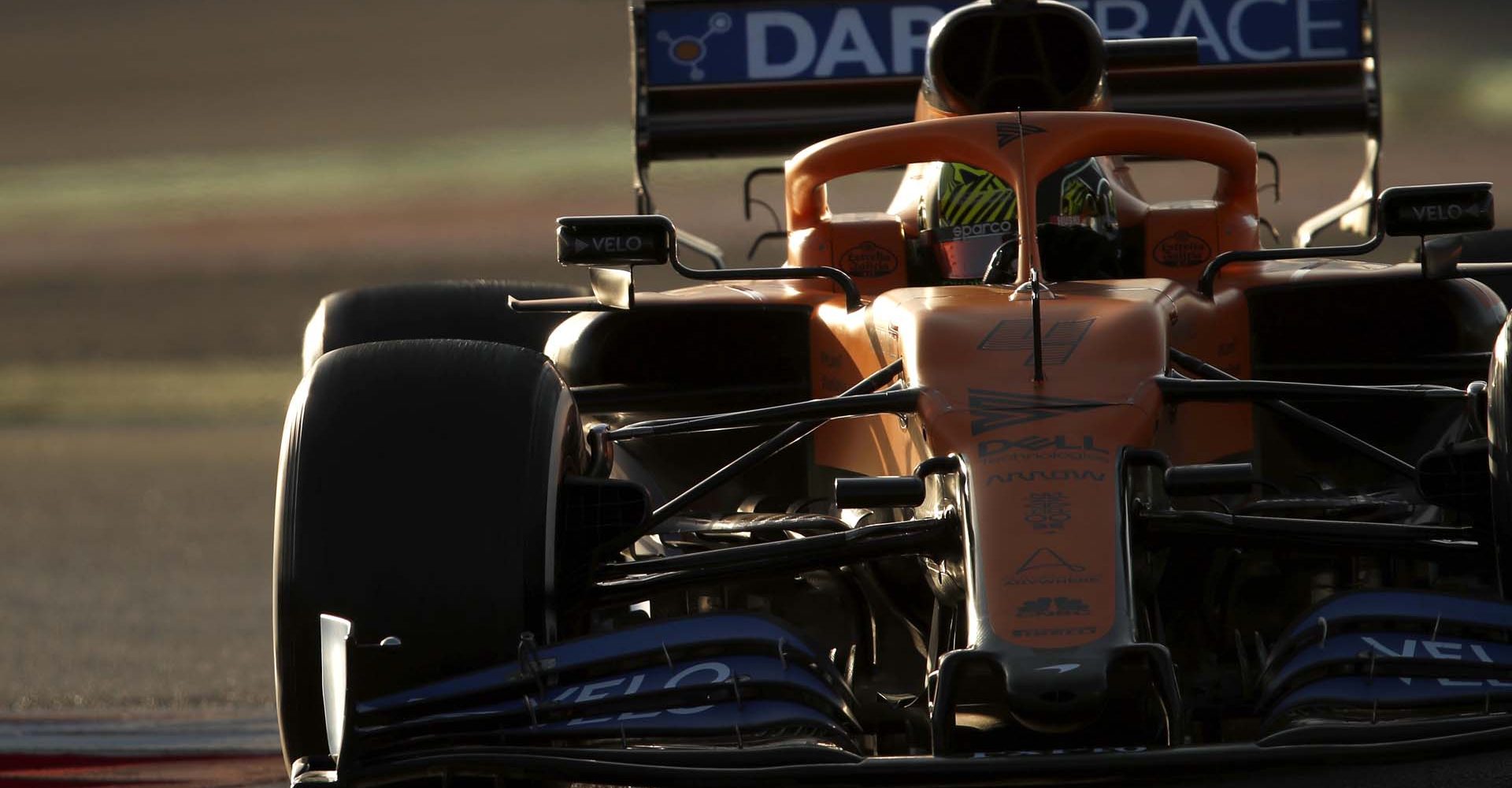 Lando Norris, McLaren MCL35, negotiates a chicane