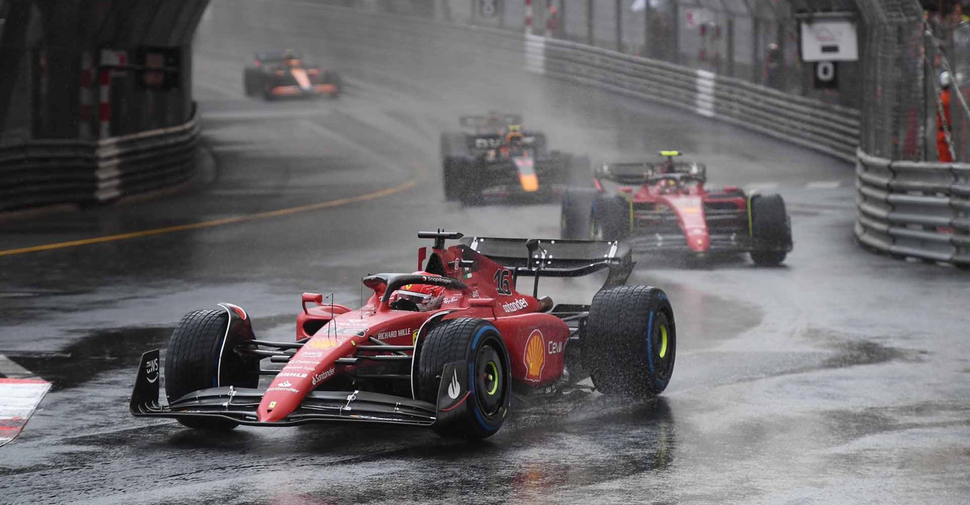 Monaco Grand Prix, wet, Charles Leclerc, Ferrari