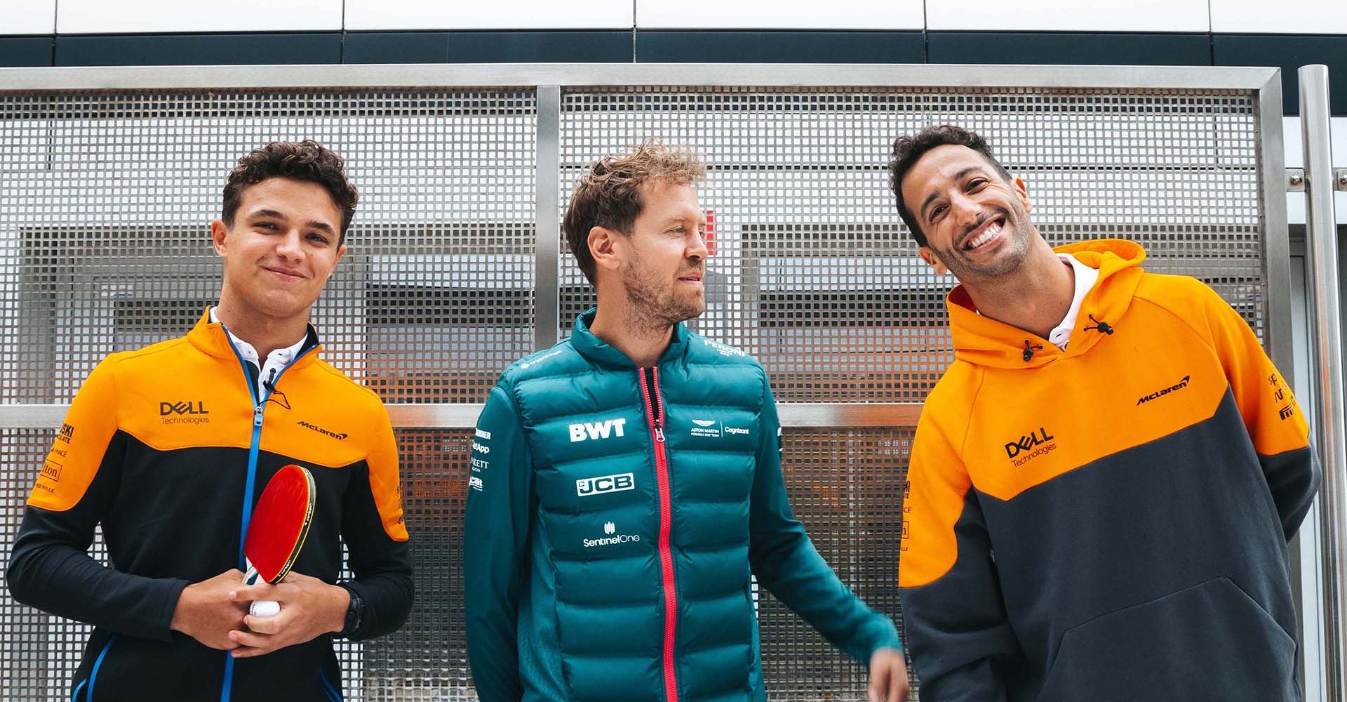 Lando Norris, Sebastian Vettel, Daniel Ricciardo