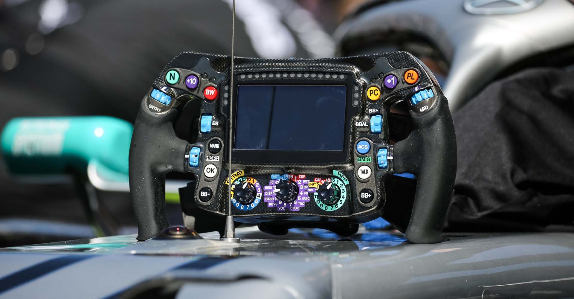 SPIELBERG,AUSTRIA,30.JUN.19 - MOTORSPORTS, FORMULA 1 - Grand Prix of Austria, Red Bull Ring. Image shows a steering wheel. Photo: GEPA pictures/ Daniel Goetzhaber - For editorial use only. Image is free of charge.