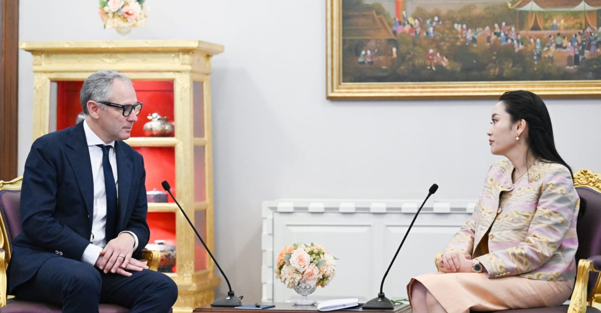 Stefano Domenicali, president & CEO of Formula 1 and Paetongtarn Shinawatra, Prime Minster of Thailand
