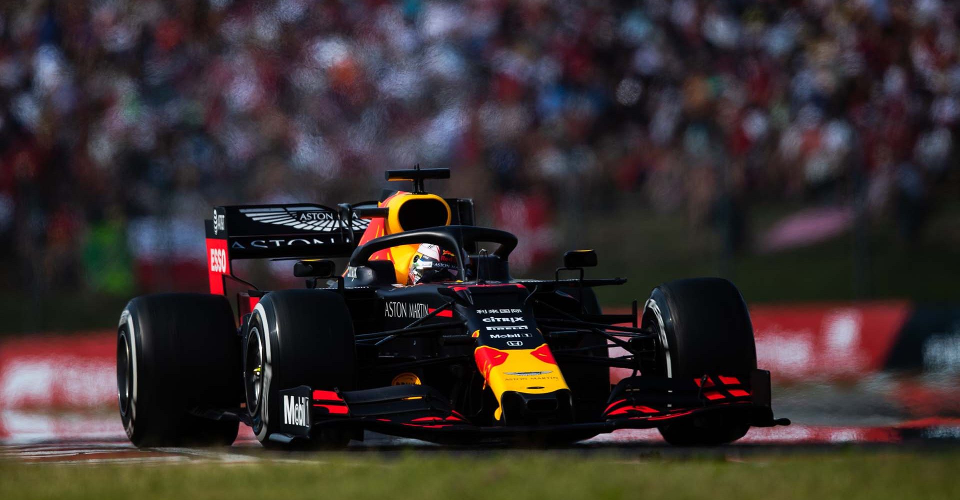 BUDAPEST, HUNGARY - AUGUST 04: Max Verstappen of the Netherlands driving the (33) Aston Martin Red Bull Racing RB15 on track during the F1 Grand Prix of Hungary at Hungaroring on August 04, 2019 in Budapest, Hungary. (Photo by Lars Baron/Getty Images) // Getty Images / Red Bull Content Pool  // AP-215JKV4991W11 // Usage for editorial use only // Please go to www.redbullcontentpool.com for further information. //