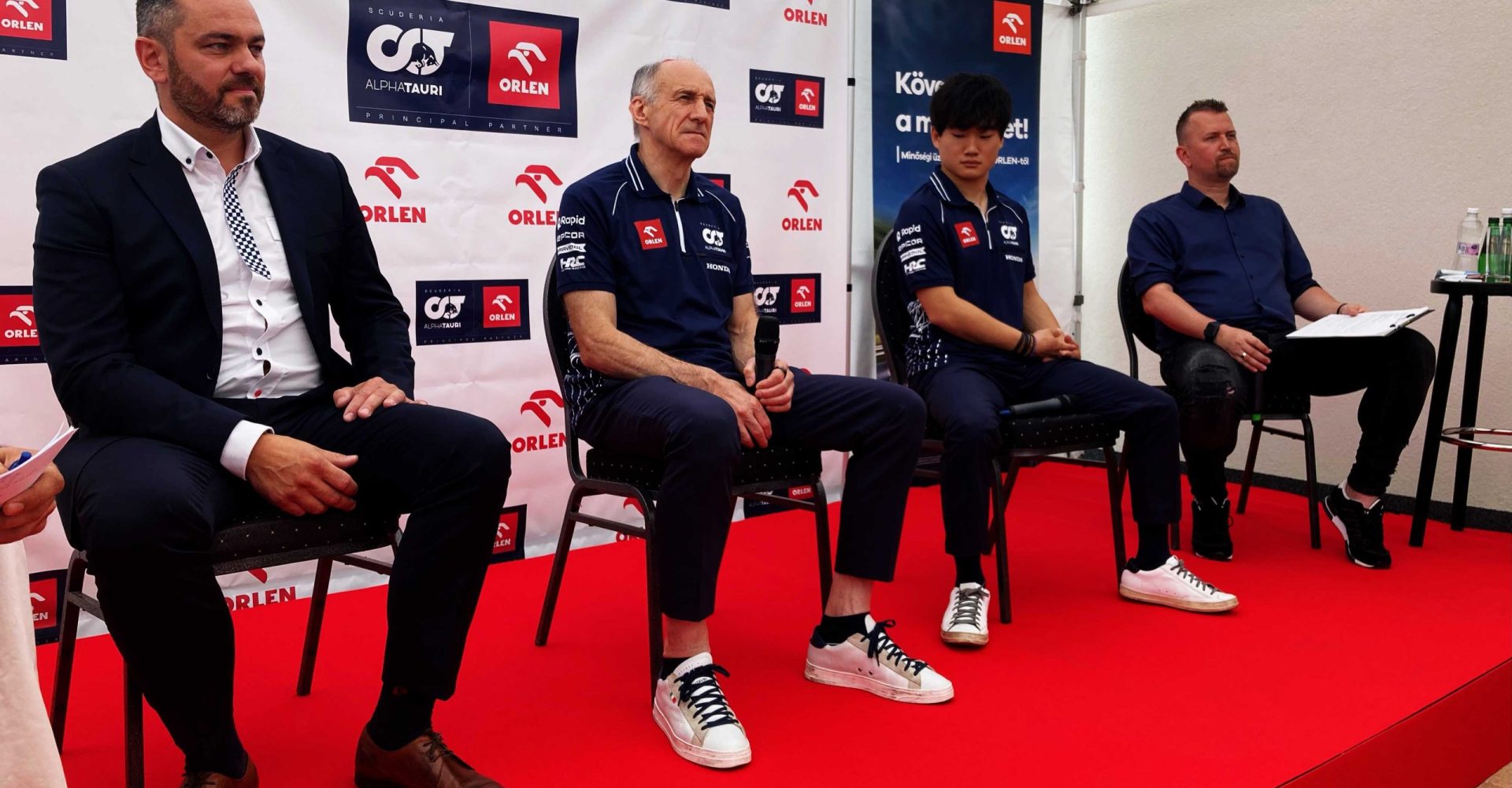 ORLEN Press Conference, Franz Tost (AlphaTauri), Yuki Tsunoda (AlphaTauri)