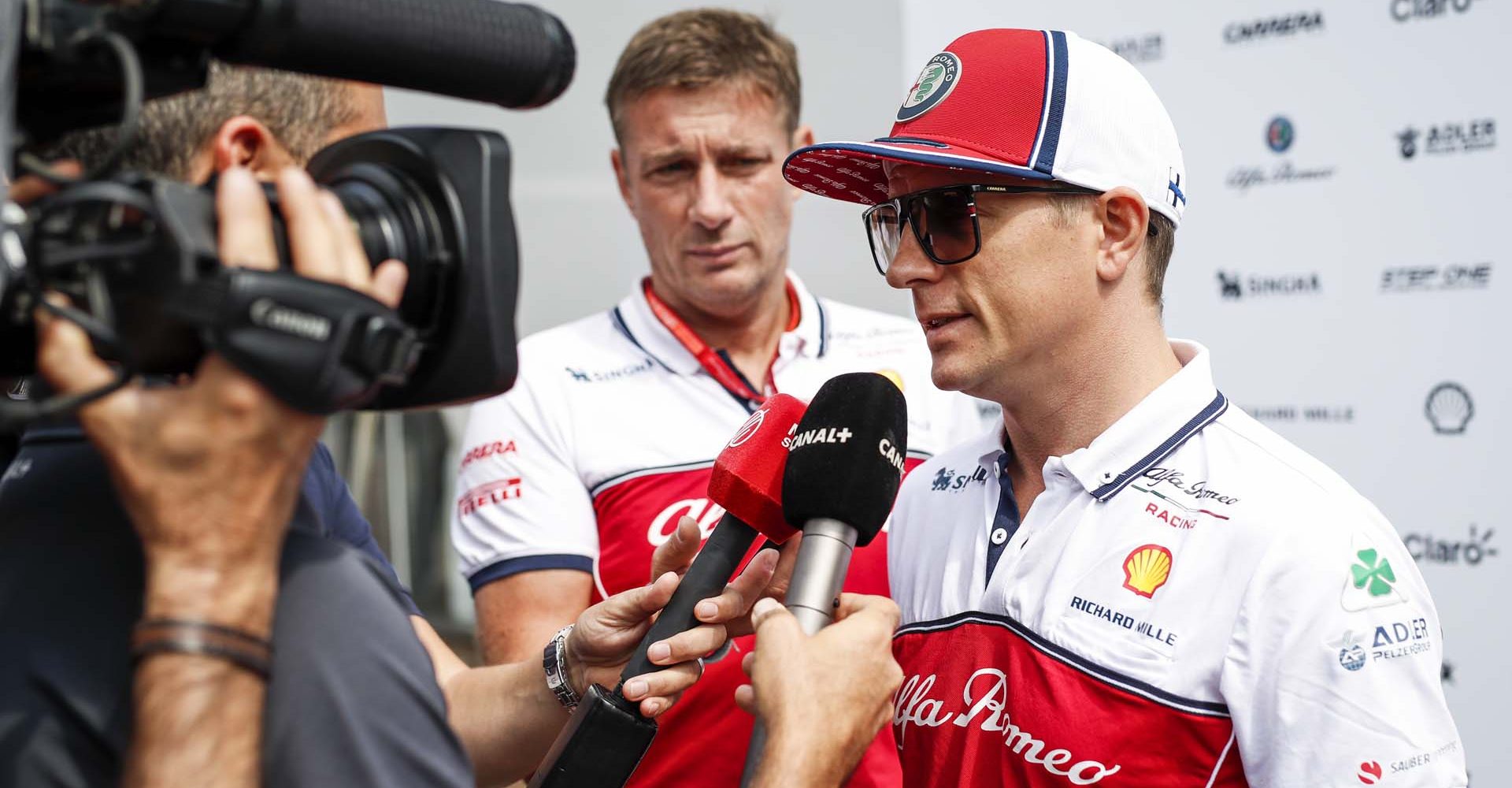 RAIKKONEN Kimi Räikkönen (fin), Alfa Romeo Racing C38, portrait interview Canal+ during 2019 Formula 1 FIA world championship, Italy Grand Prix, at Monza from september 5 to 9  - Photo Florent Gooden / DPPI