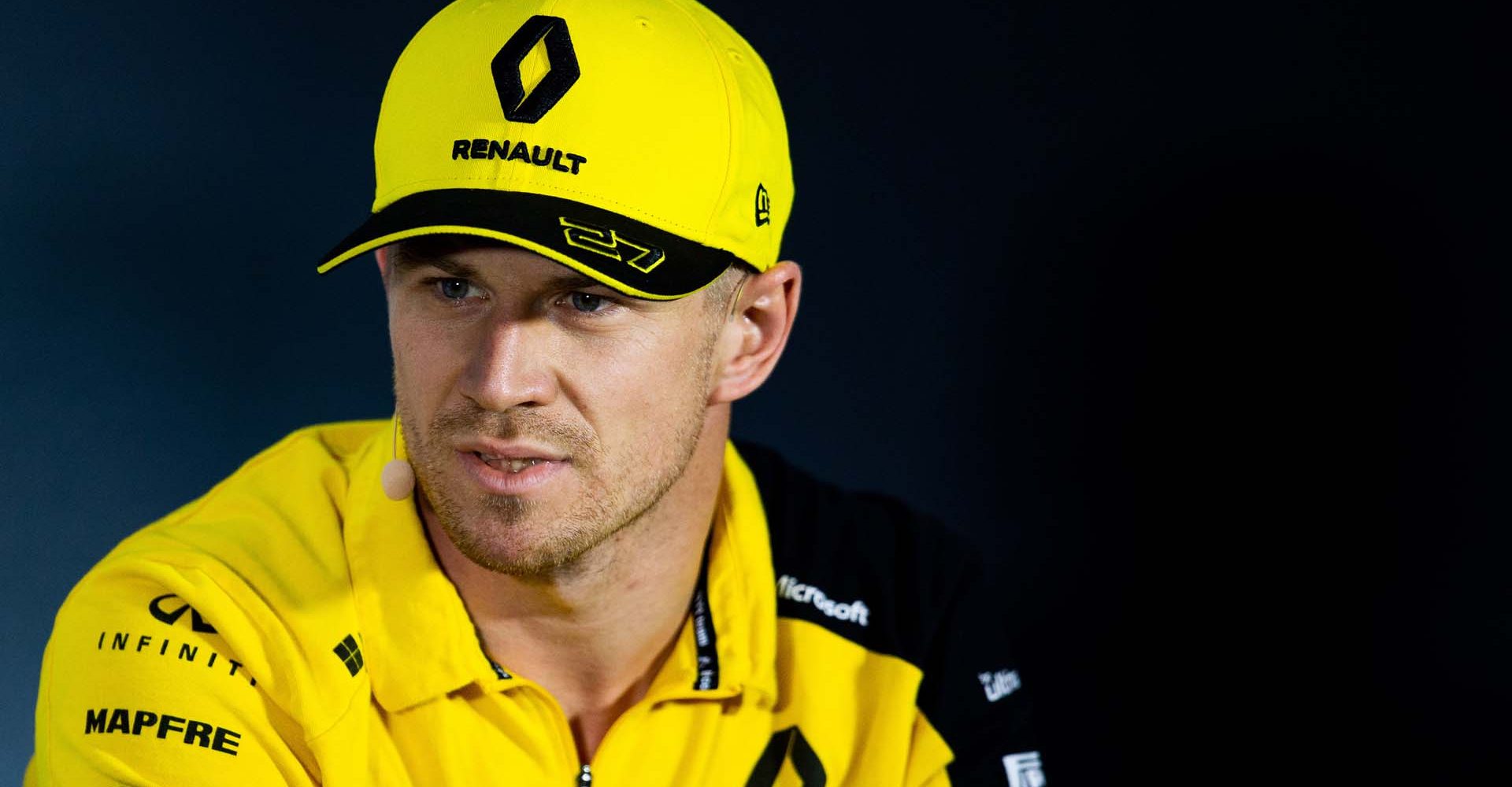 Nico Hülkenberg (GER) Renault F1 Team in the FIA Press Conference.
Italian Grand Prix, Thursday 5th September 2019. Monza Italy.