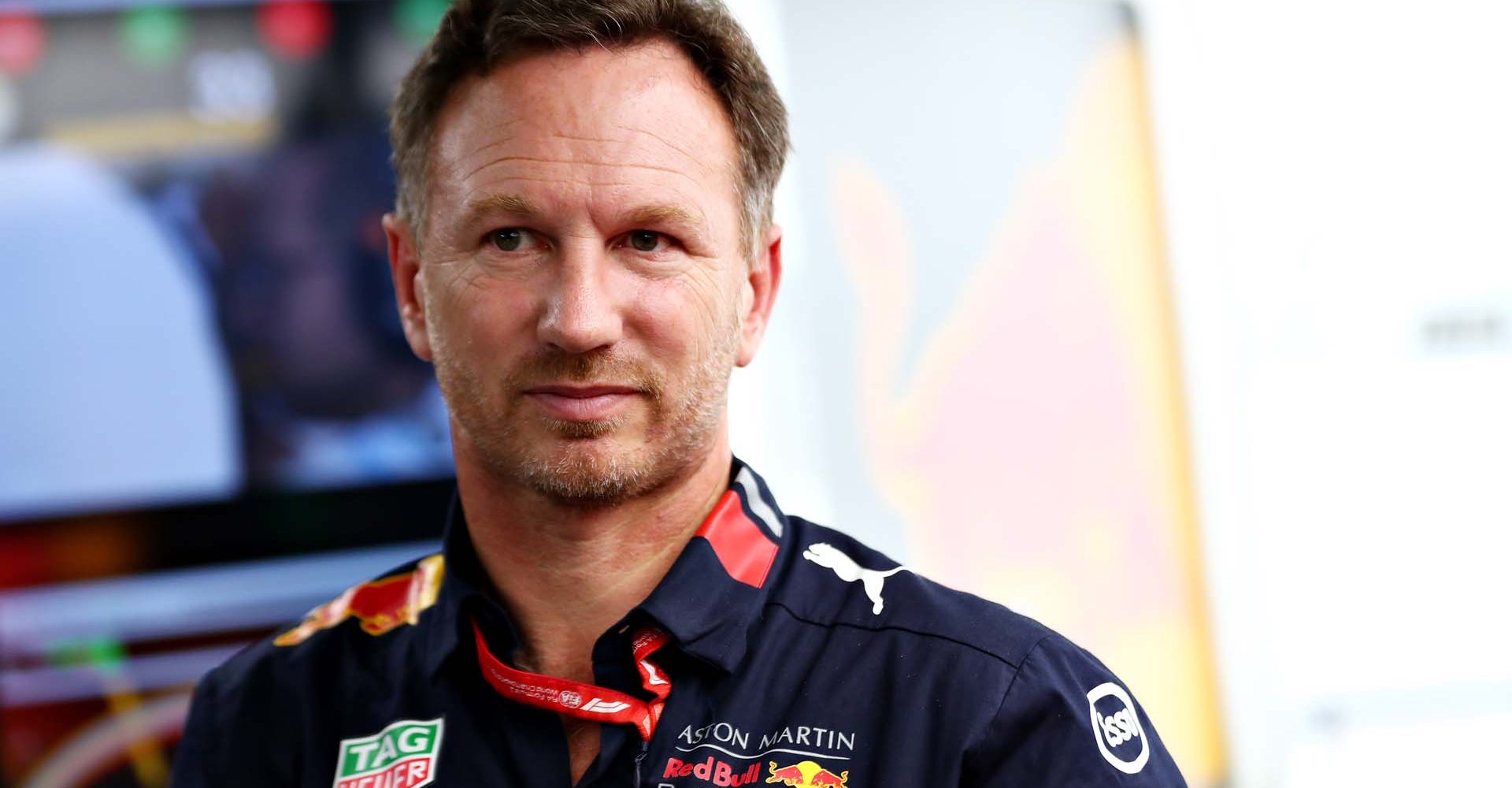 SUZUKA, JAPAN - OCTOBER 11: Red Bull Racing Team Principal Christian Horner looks on in the garage during practice for the F1 Grand Prix of Japan at Suzuka Circuit on October 11, 2019 in Suzuka, Japan. (Photo by Mark Thompson/Getty Images) // Getty Images / Red Bull Content Pool  // AP-21UAC39H51W11 // Usage for editorial use only //