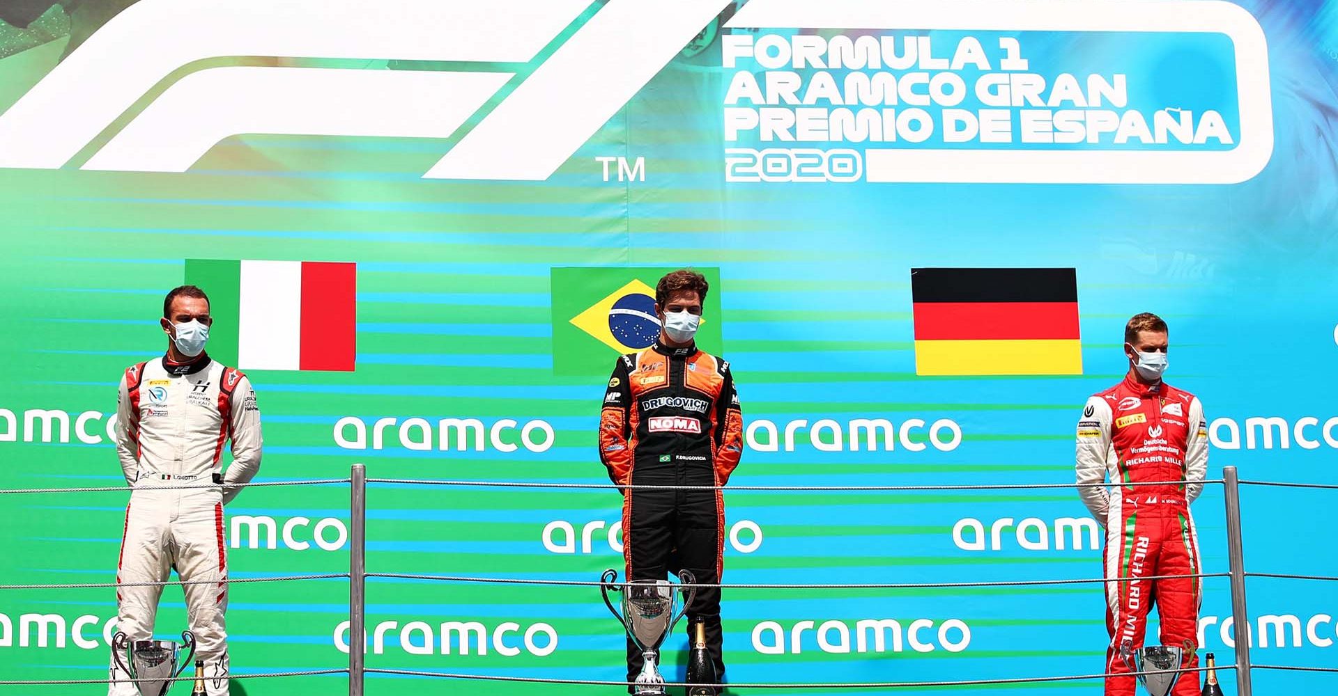 BARCELONA, SPAIN - AUGUST 16: <> during the sprint race of the Formula 2 Championship at Circuit de Barcelona-Catalunya on August 16, 2020 in Barcelona, Spain. (Photo by Joe Portlock - Formula 1/Formula 1 via Getty Images)