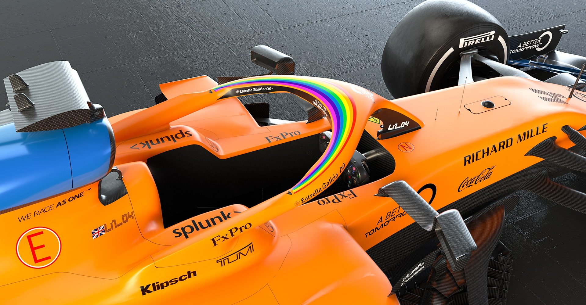 #WeRaceAsOne McLaren Halo rainbow