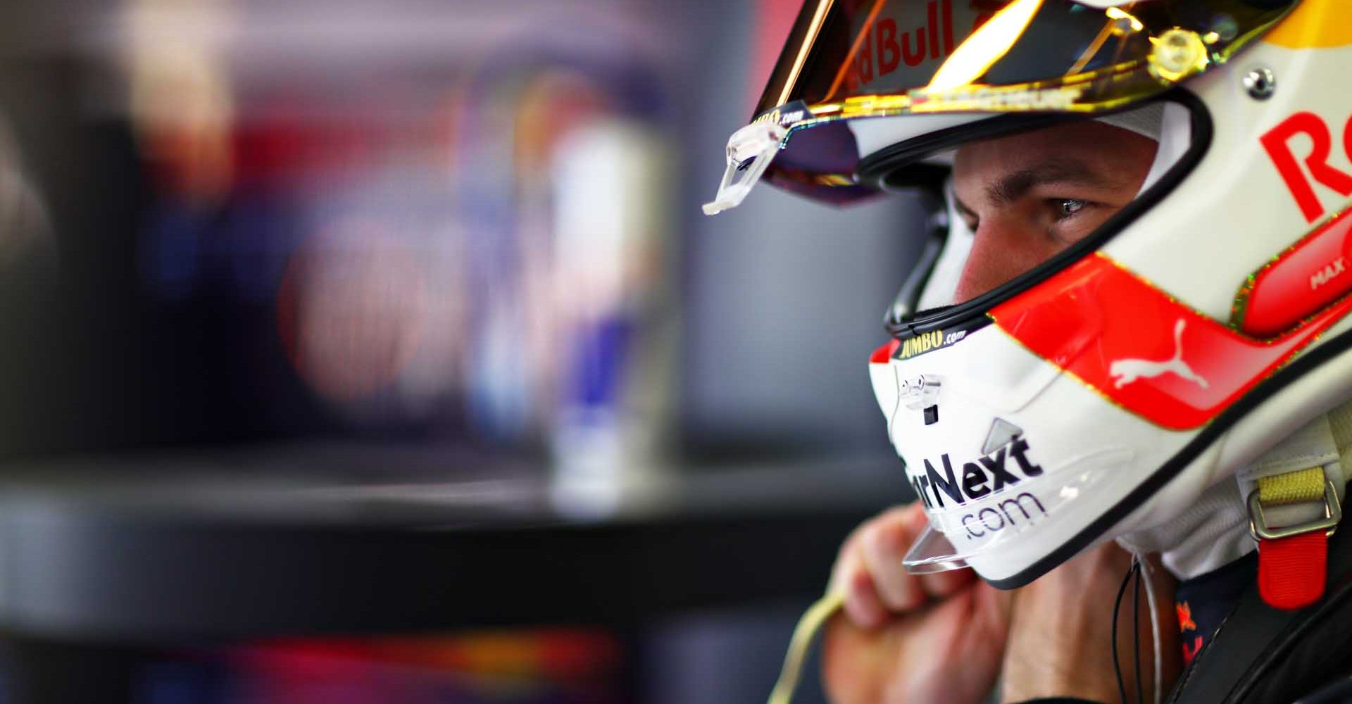 NORTHAMPTON, ENGLAND - FEBRUARY 24: Max Verstappen of Netherlands and Red Bull Racing prepares to drive in the garage during the Red Bull Racing Filming Day at Silverstone on February 24, 2021 in Northampton, England. (Photo by Dan Istitene/Getty Images for Red Bull Racing)