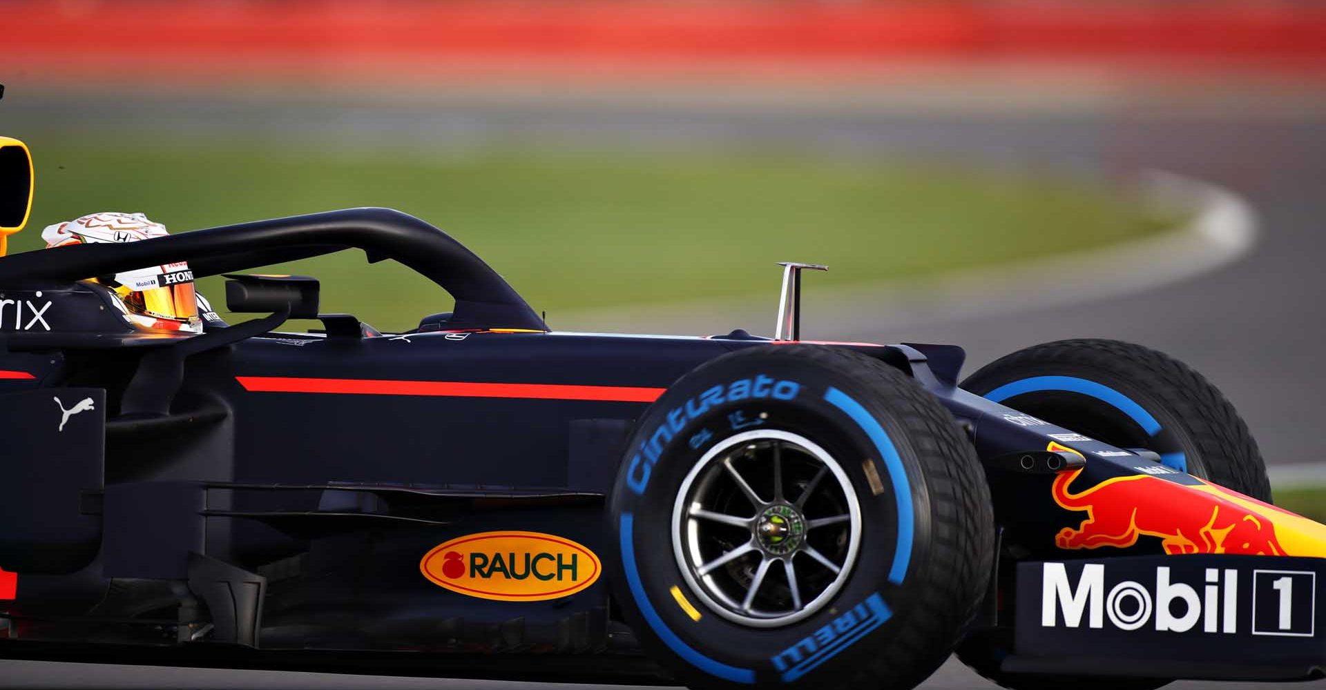 NORTHAMPTON, ENGLAND - FEBRUARY 24: Max Verstappen of Netherlands driving the Red Bull Racing RB15 Honda during the Red Bull Racing Filming Day at Silverstone on February 24, 2021 in Northampton, England. (Photo by Bryn Lennon/Getty Images for Red Bull Racing)