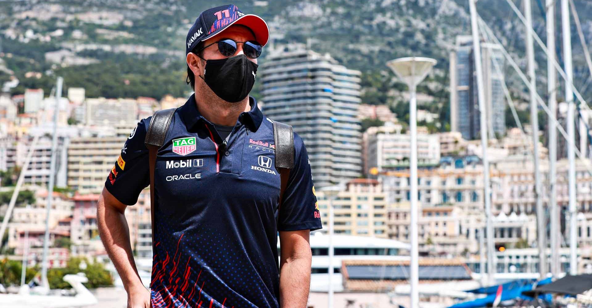 MONTE-CARLO, MONACO - MAY 19: Sergio Perez of Mexico and Red Bull Racing walks in the harbour during previews ahead of the F1 Grand Prix of Monaco at Circuit de Monaco on May 19, 2021 in Monte-Carlo, Monaco. (Photo by Mark Thompson/Getty Images)